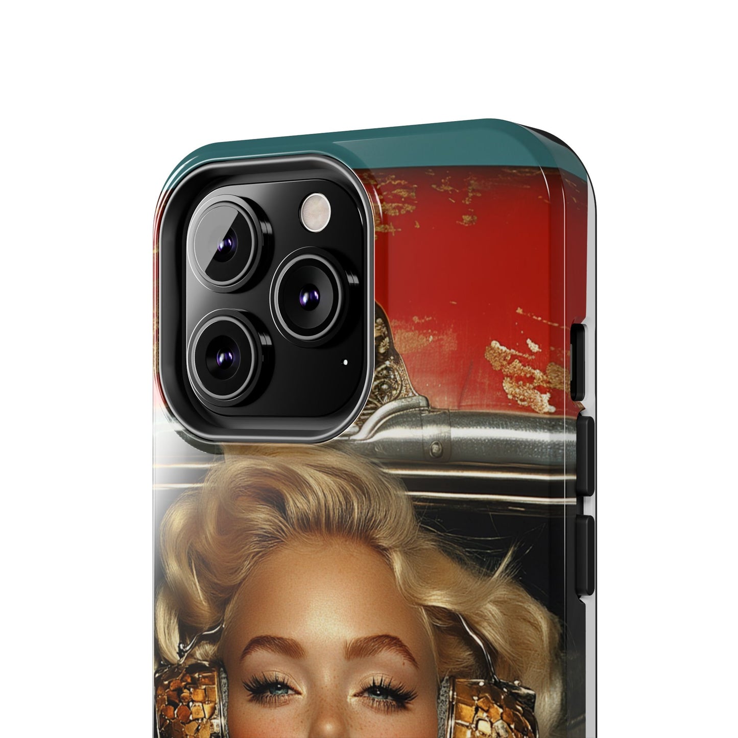 Retro Glam Tough Phone Case - Stylish Protection for Music Lovers