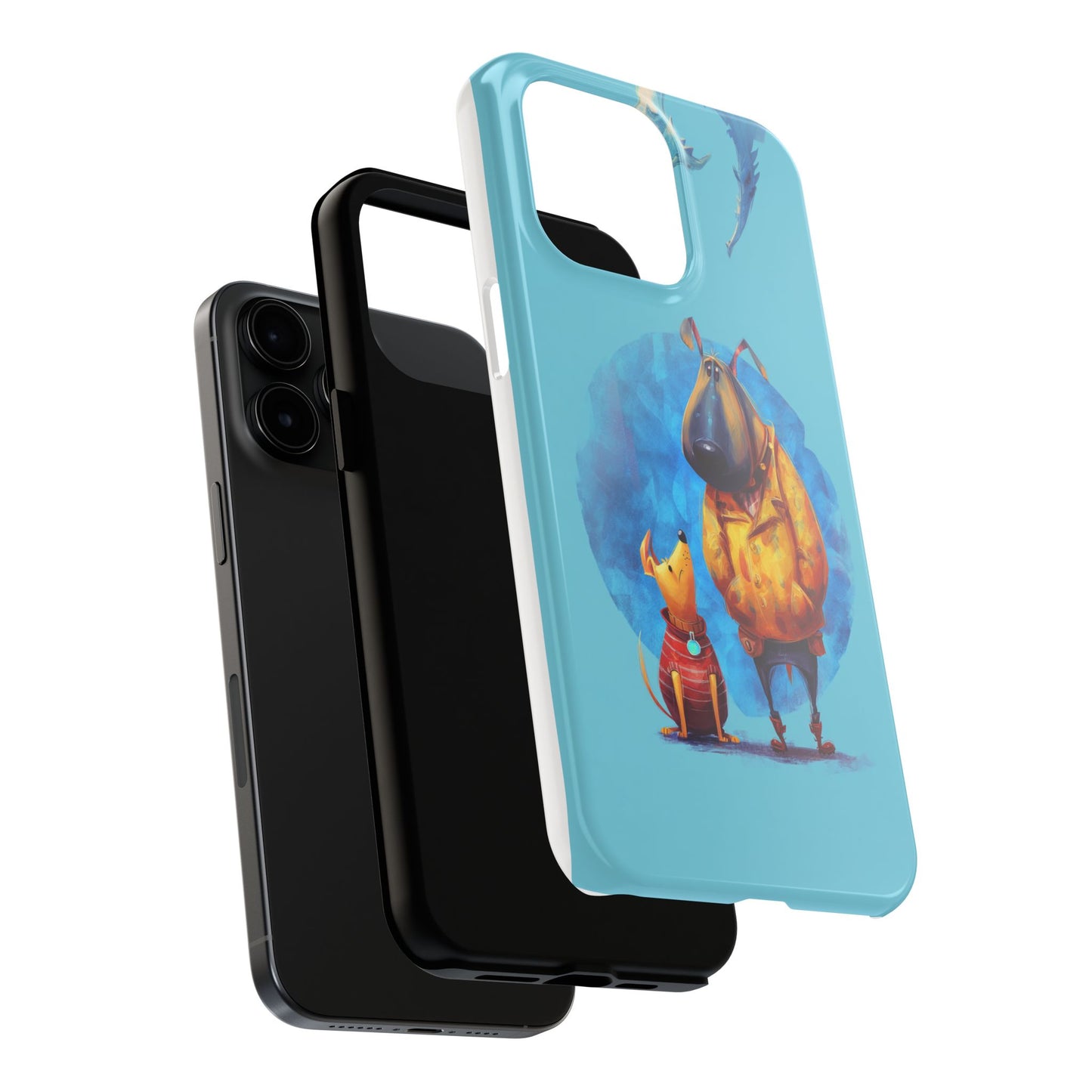 Whimsical Dog-Themed Tough Phone Case for Pet Lovers