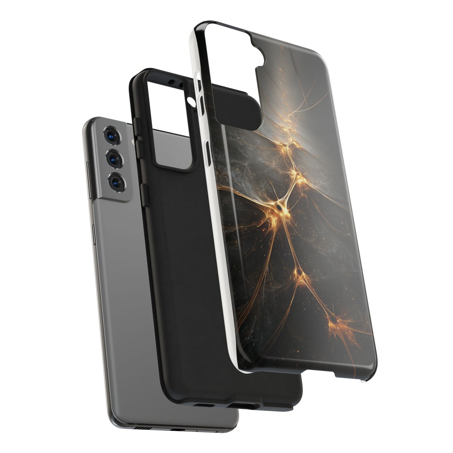 Tough Phone Case - Elegant Gold Fractal Design for Tech Lovers