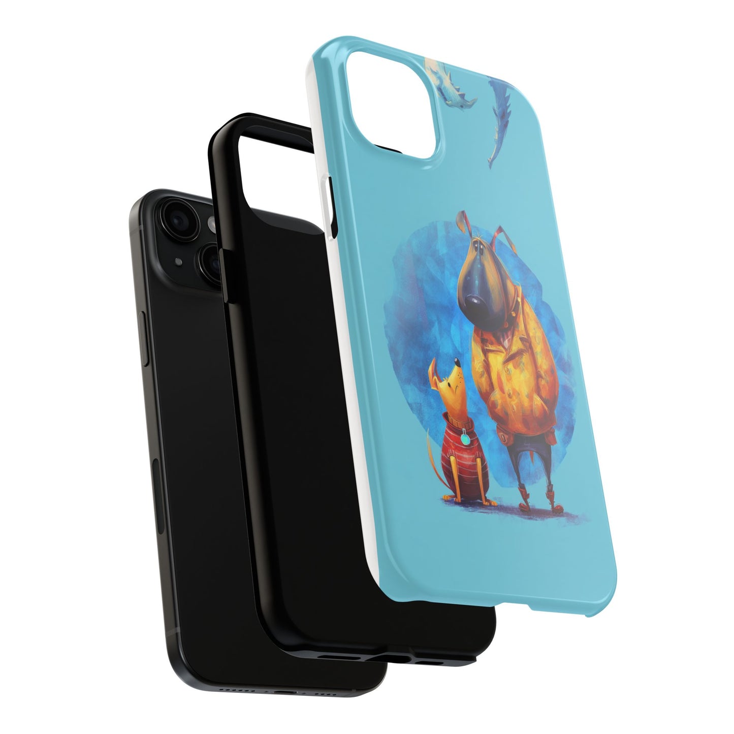 Whimsical Dog-Themed Tough Phone Case for Pet Lovers