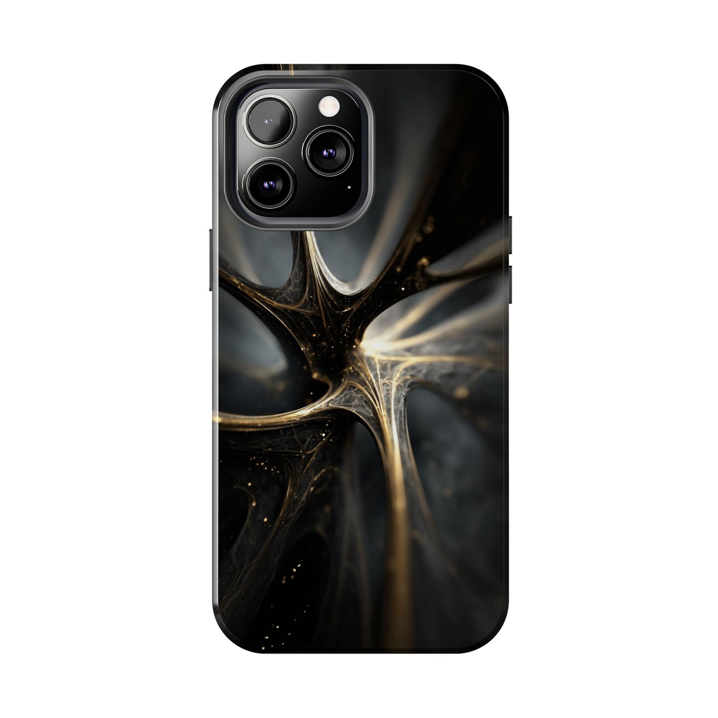 Elegant Tough Phone Case with Abstract Metallic Design