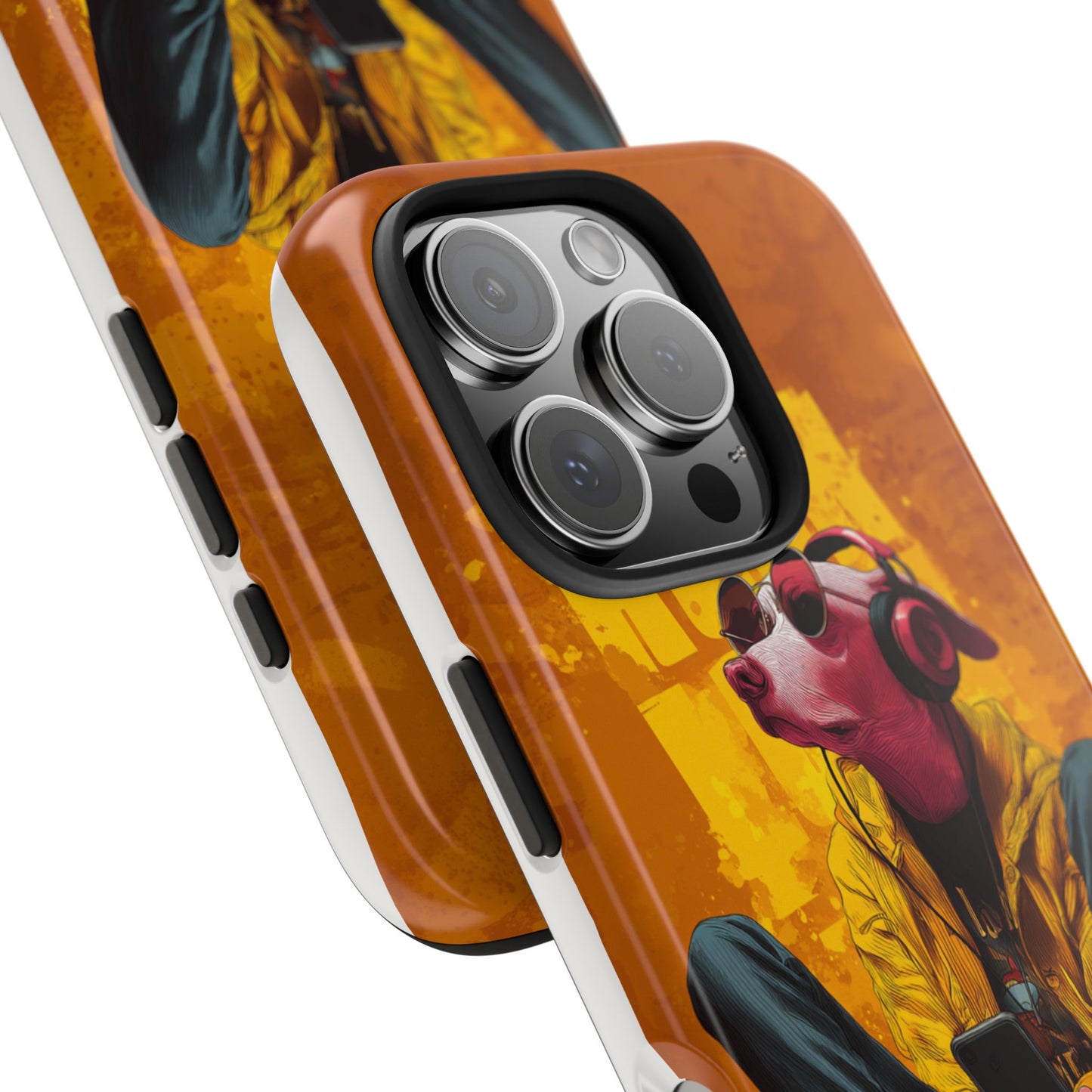 Dog with Pink Sunglasses and Headphones Tough Phone Case