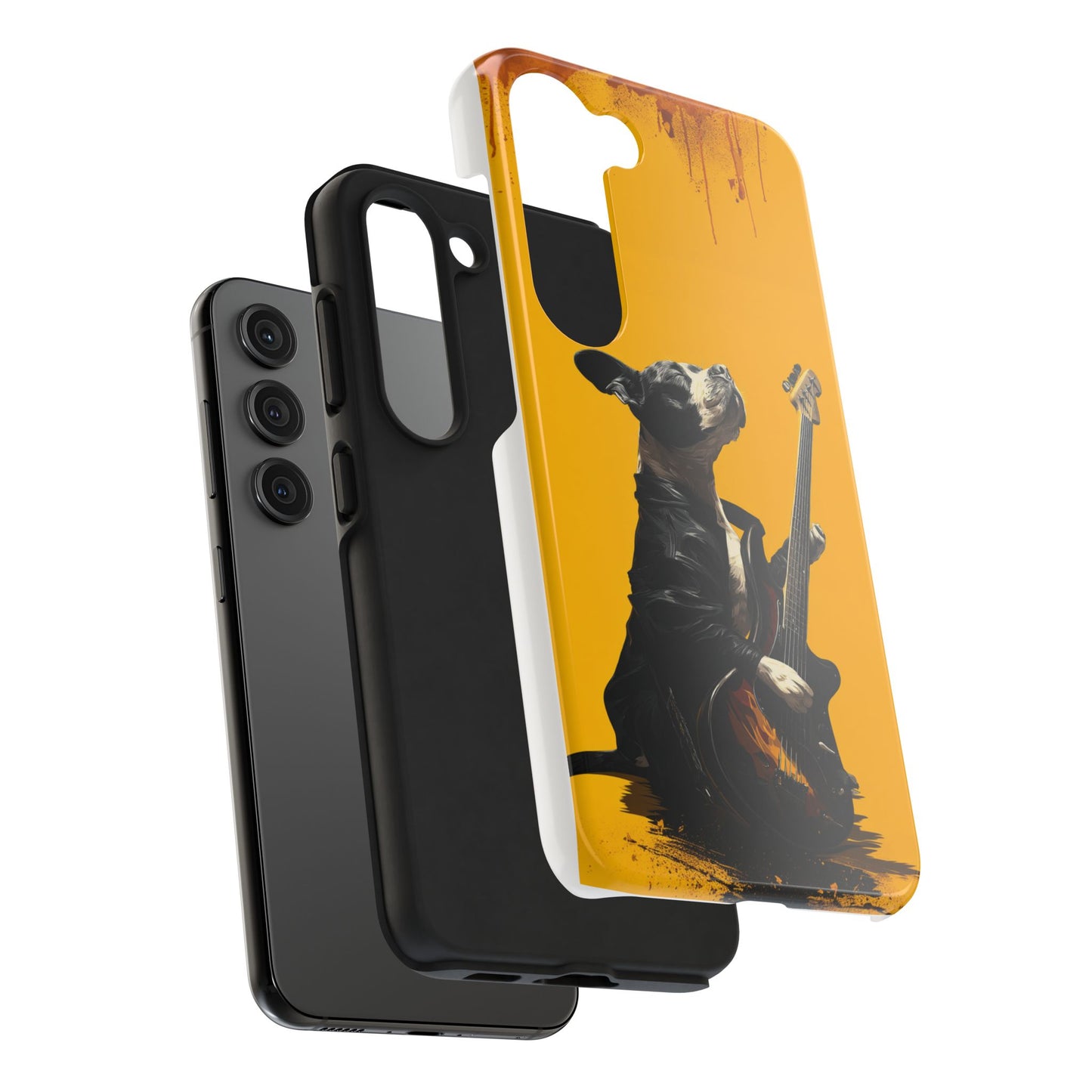 Rock Star Dog with Guitar Tough Phone Case – Wearable Art for Pet & Music Enthusiasts