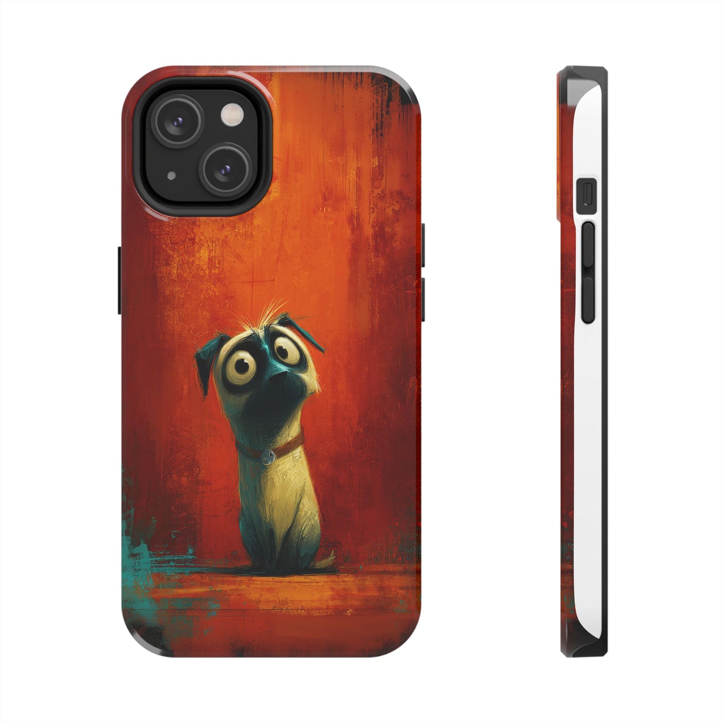 Whimsical Dog Art Tough Phone Case - Durable Protection for Pet Lovers