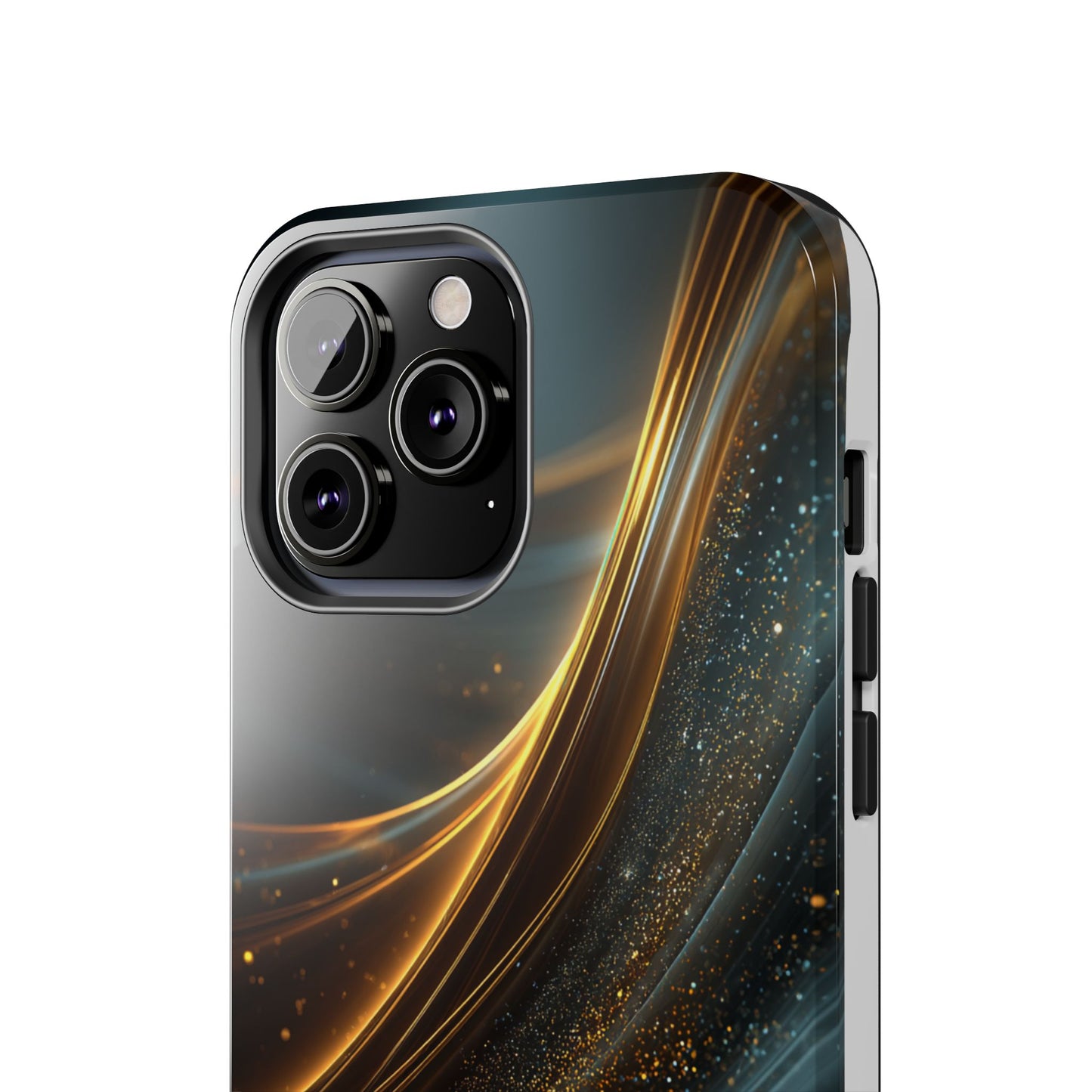 Elegant Tough Phone Case with Glittering Waves Design