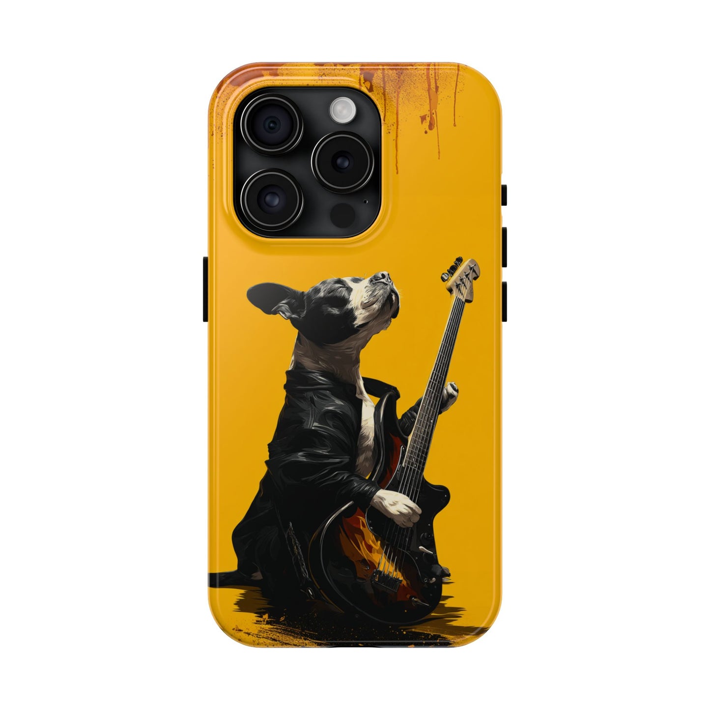 Rock Star Dog with Guitar Tough Phone Case – Wearable Art for Pet & Music Enthusiasts
