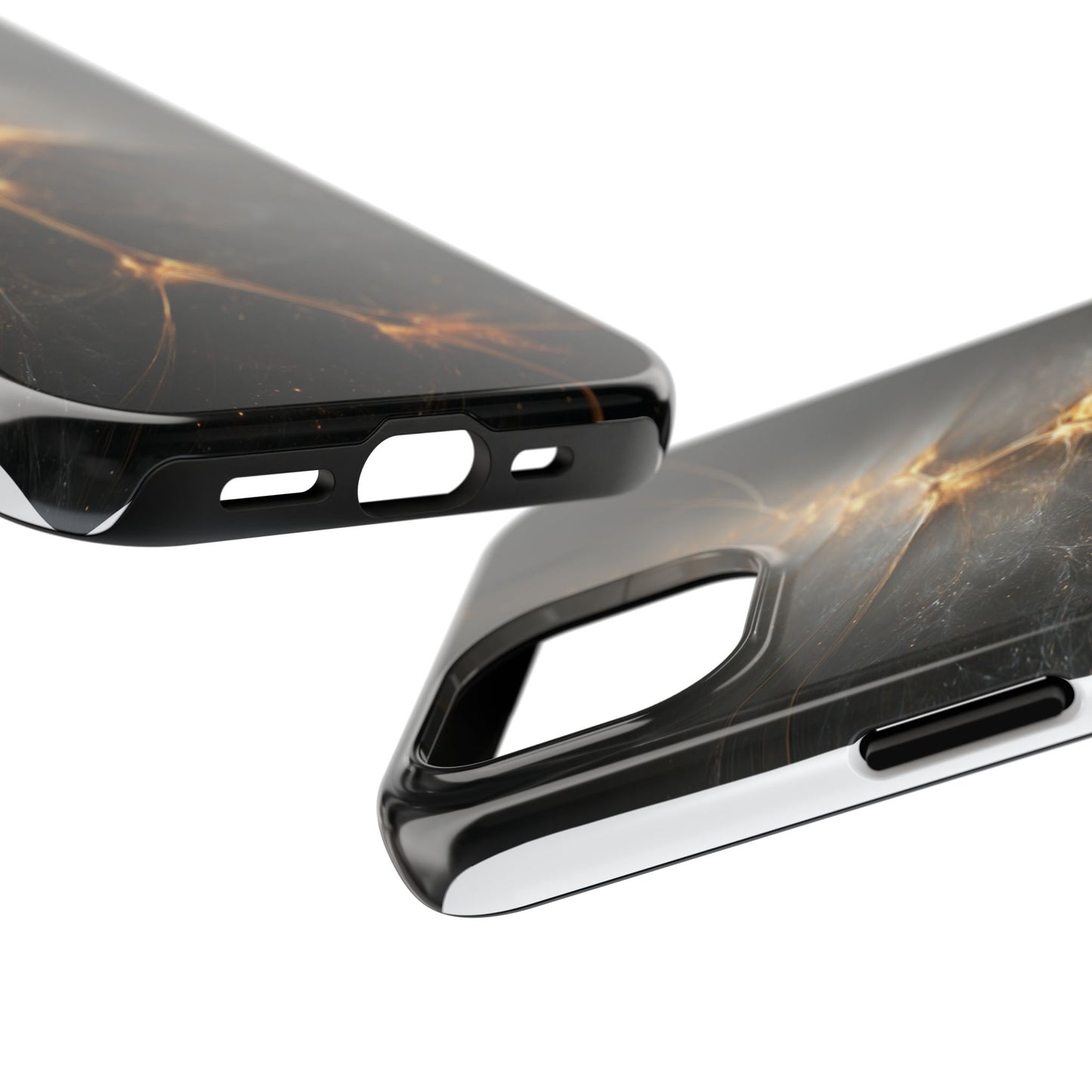 Tough Phone Case - Elegant Gold Fractal Design for Tech Lovers