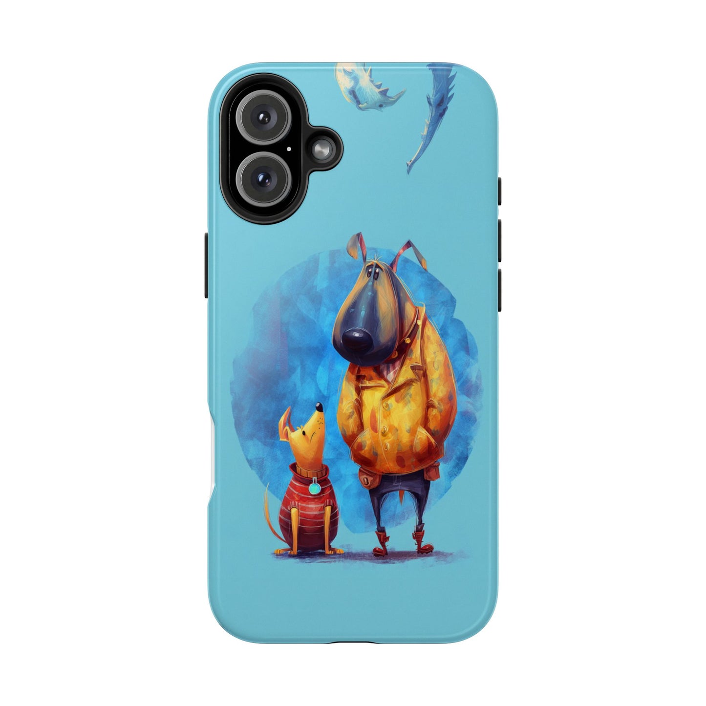 Whimsical Dog-Themed Tough Phone Case for Pet Lovers