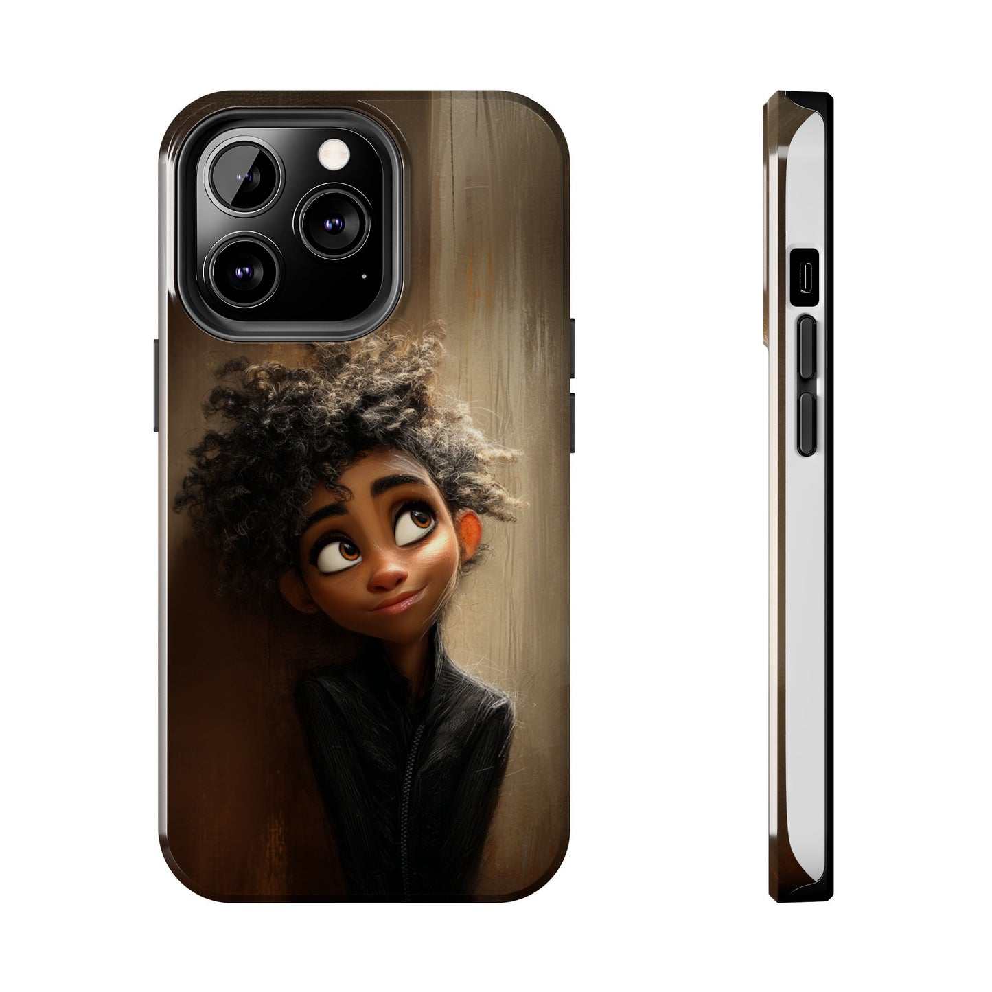 Stylish Tough Phone Case - Artistic Character Design for Teens