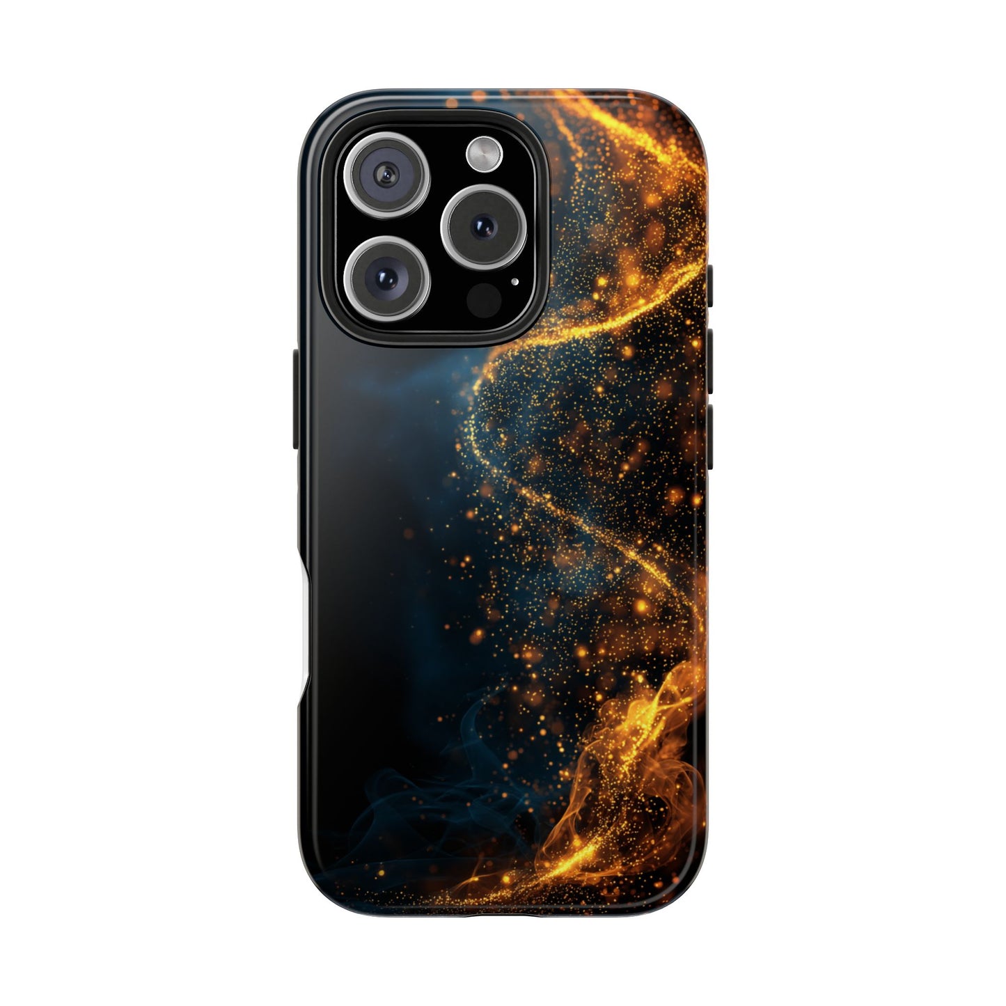 Sleek Tough Phone Cases with Abstract Gold and Blue Design