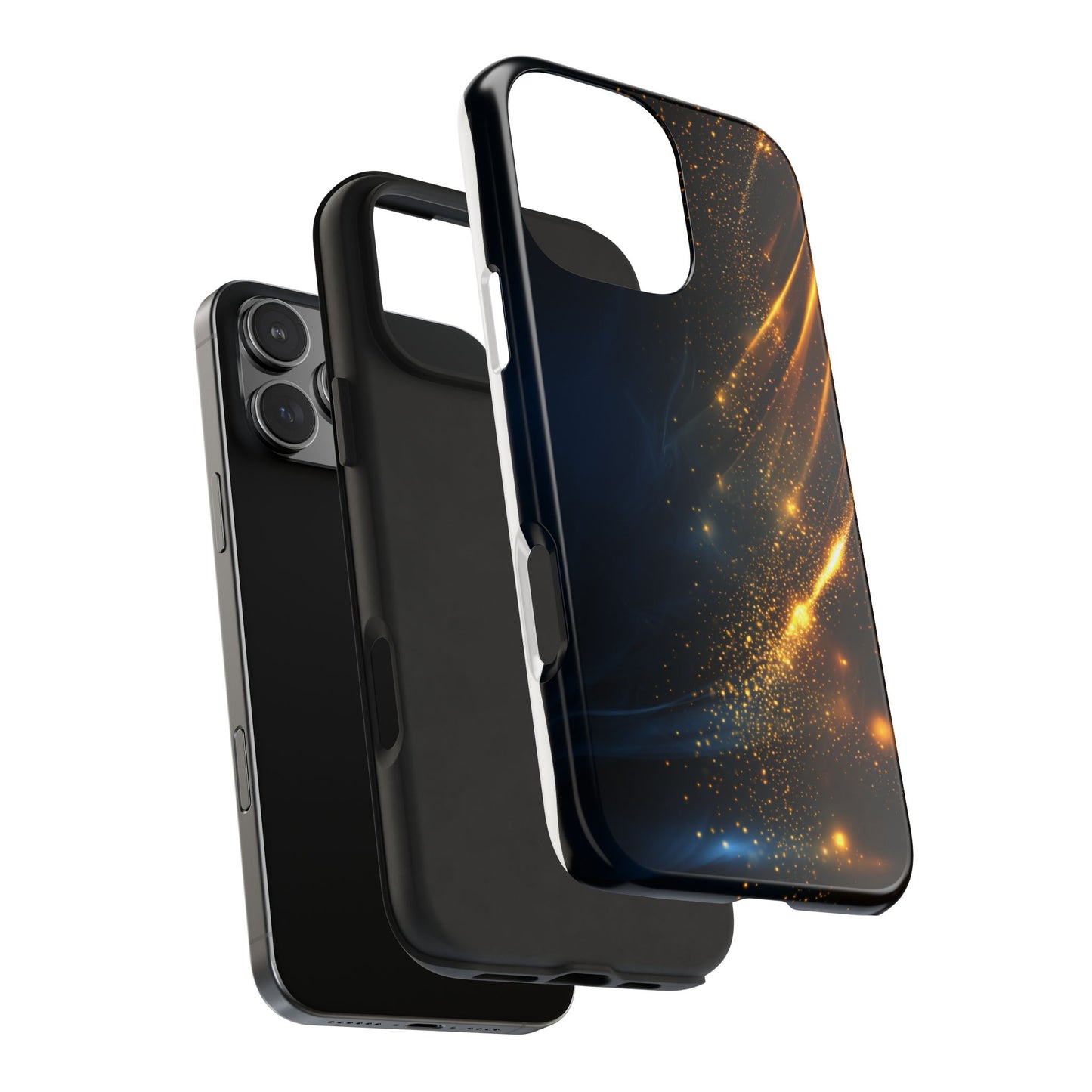 Galaxy Glitter Tough Phone Case - Shockproof Protection for iPhone