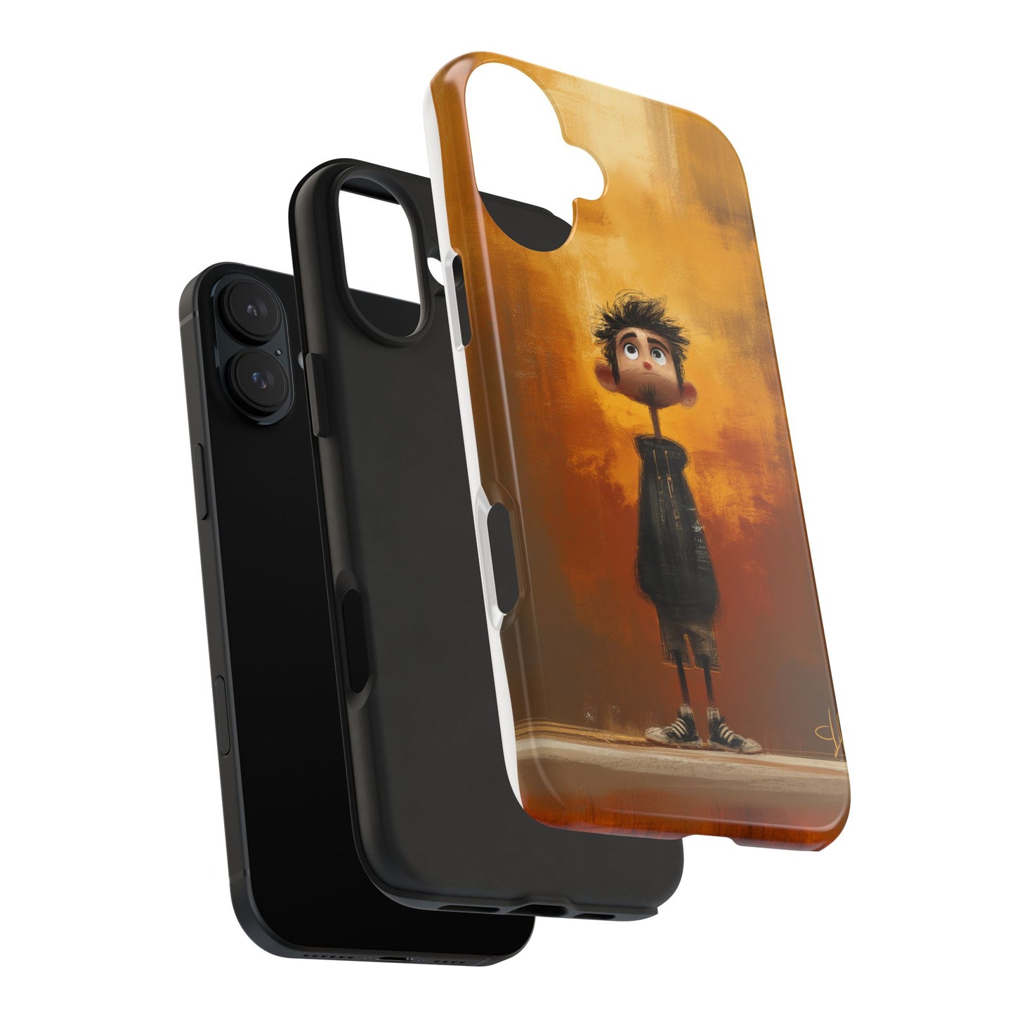 Unique Tough Phone Cases with Artistic Boy Design - Perfect for Kids and Teens