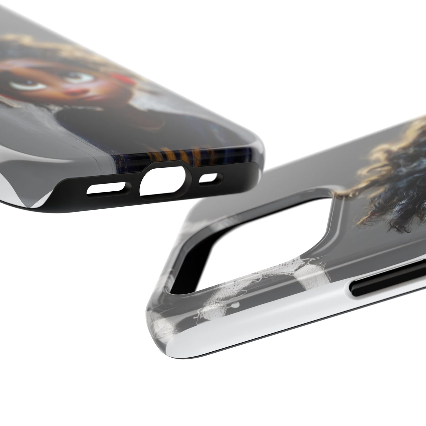 Whimsical Tough Phone Case - Artistic Design for Kids and Tweens