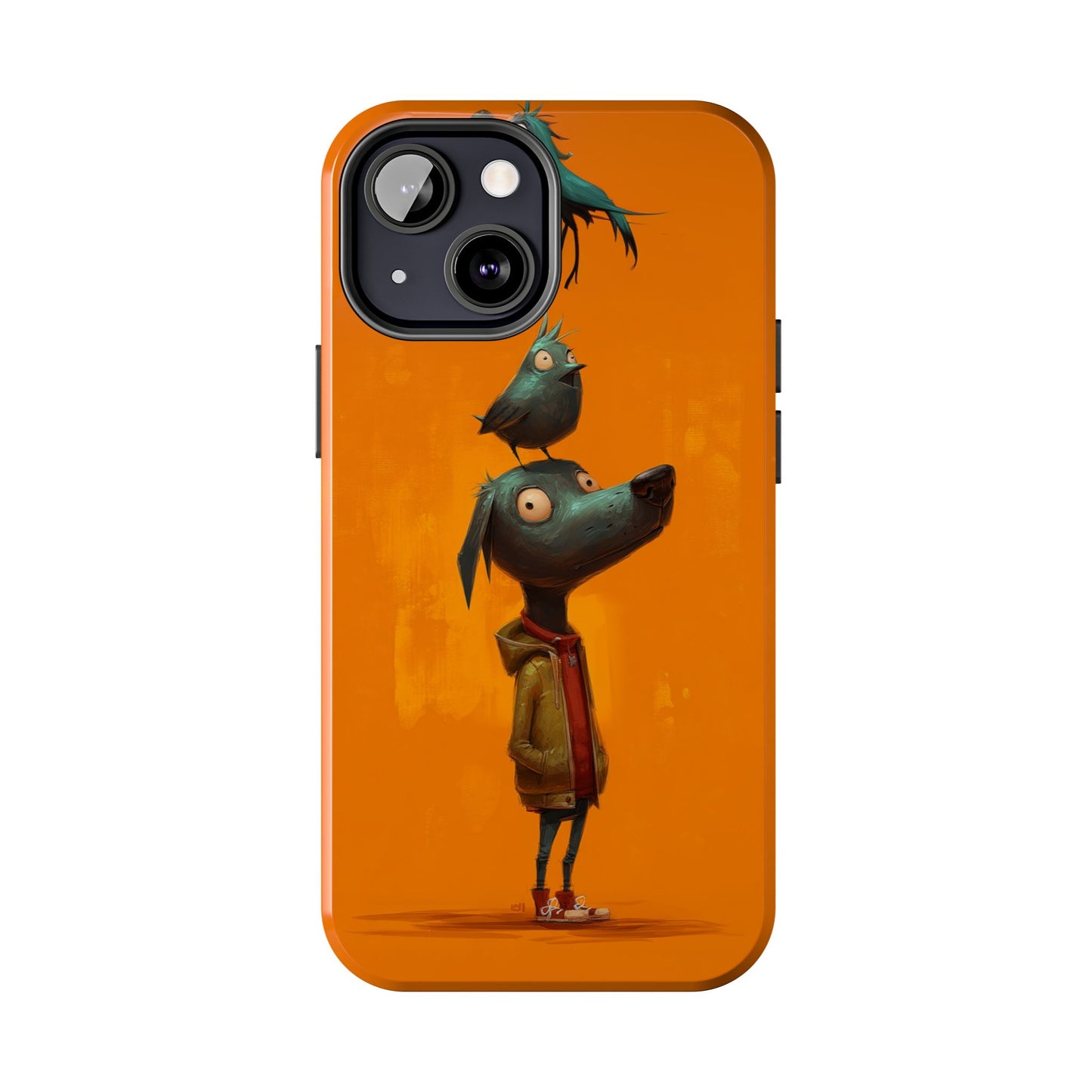 Fun Dog & Bird Tough Phone Cases - Quirky Animal Art for Pet Lovers