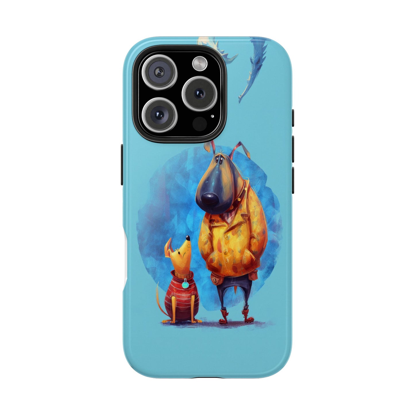 Whimsical Dog-Themed Tough Phone Case for Pet Lovers