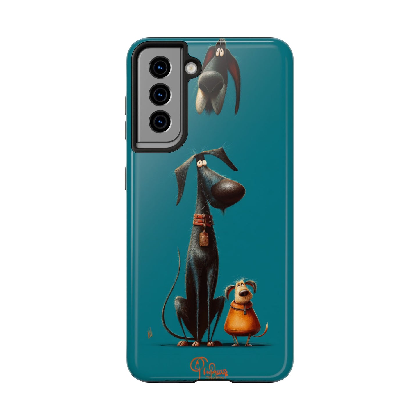 Whimsical Dog Art Tough Phone Case - Durable Protection for Pet Lovers