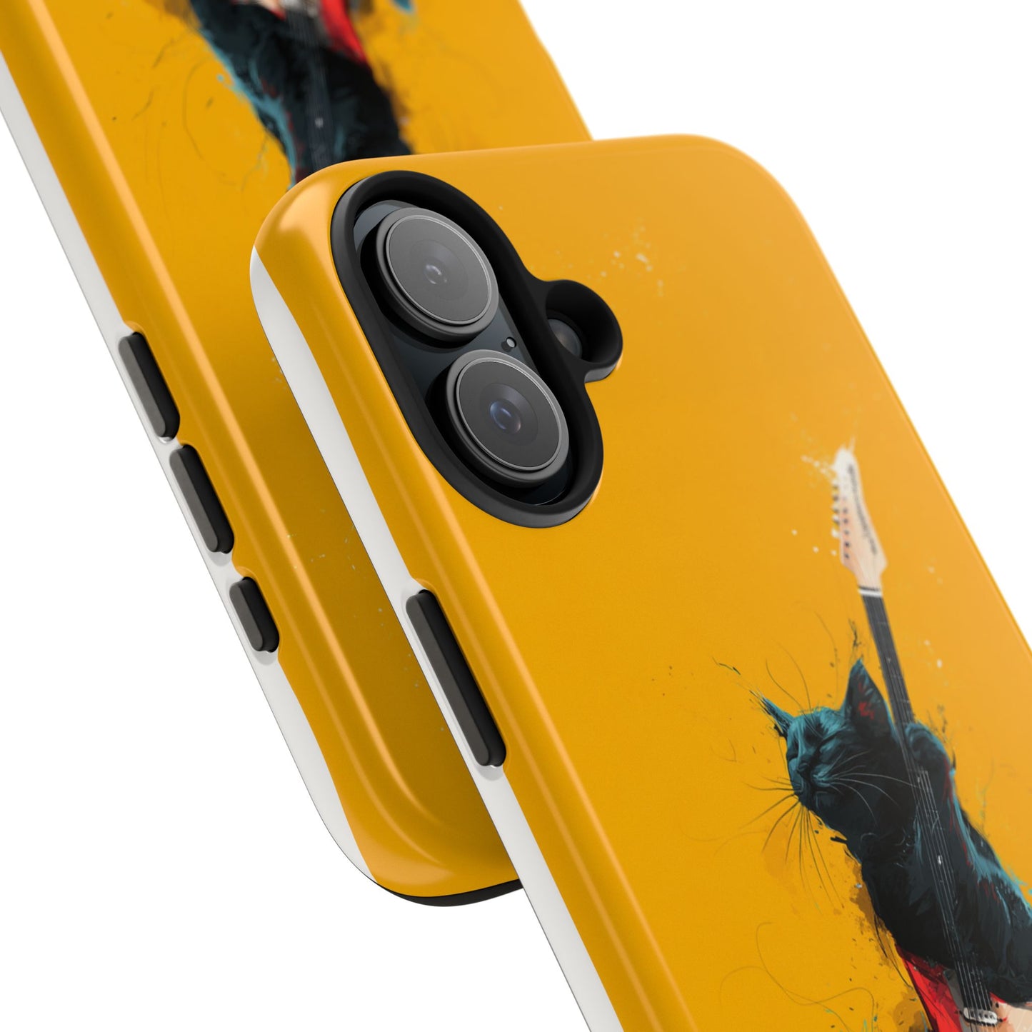 Black Cat Playing Red Guitar Tough Phone Case
