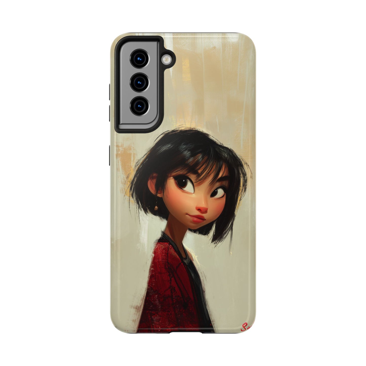 Artistic Tough Phone Case - Cute Character Design for Kids and Teens