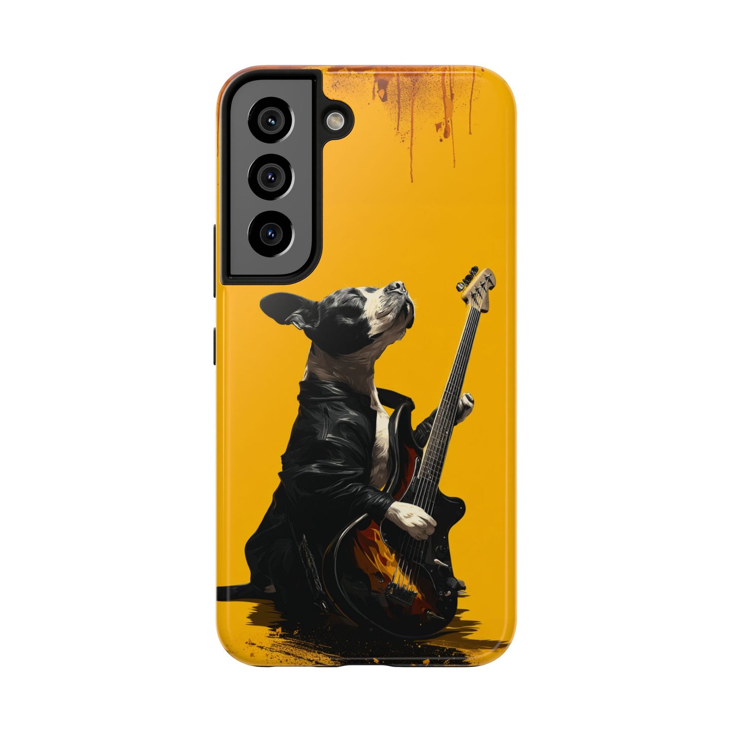 Rock Star Dog with Guitar Tough Phone Case – Wearable Art for Pet & Music Enthusiasts