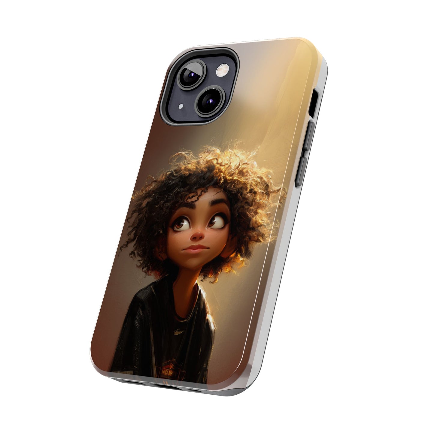 Artistic Tough Phone Case with Whimsical Character Design