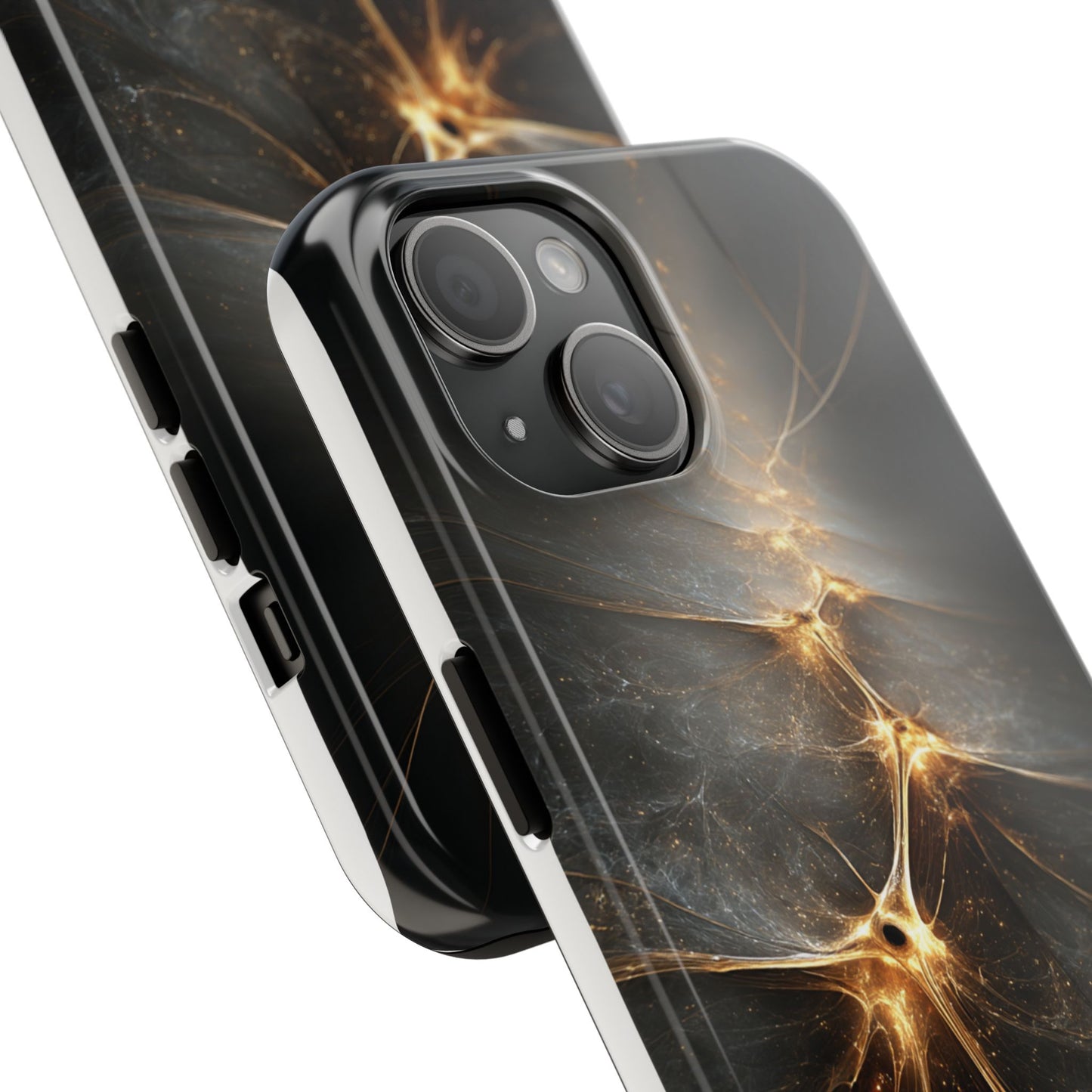 Tough Phone Case - Elegant Gold Fractal Design for Tech Lovers