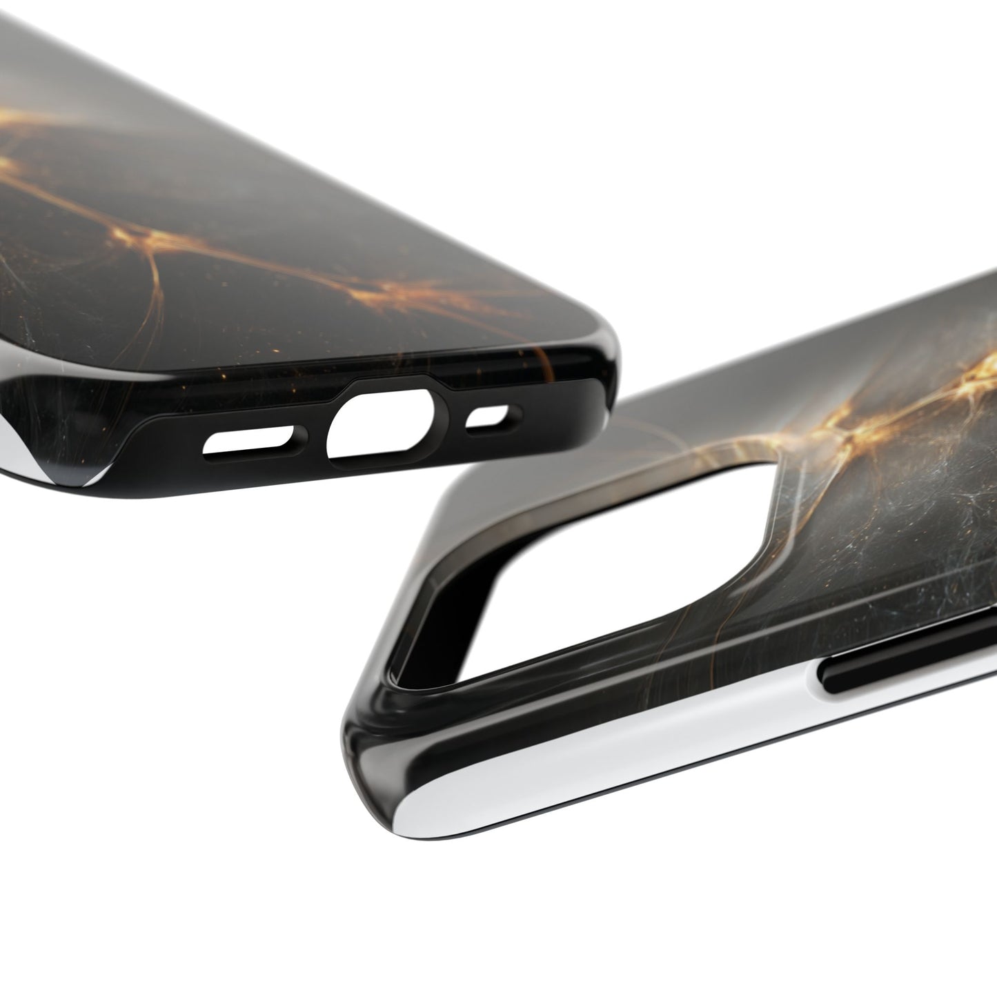 Tough Phone Case - Elegant Gold Fractal Design for Tech Lovers