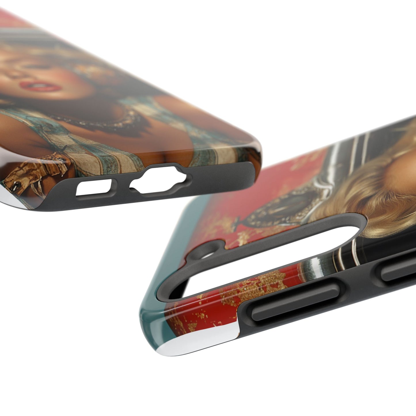 Retro Glam Tough Phone Case - Stylish Protection for Music Lovers
