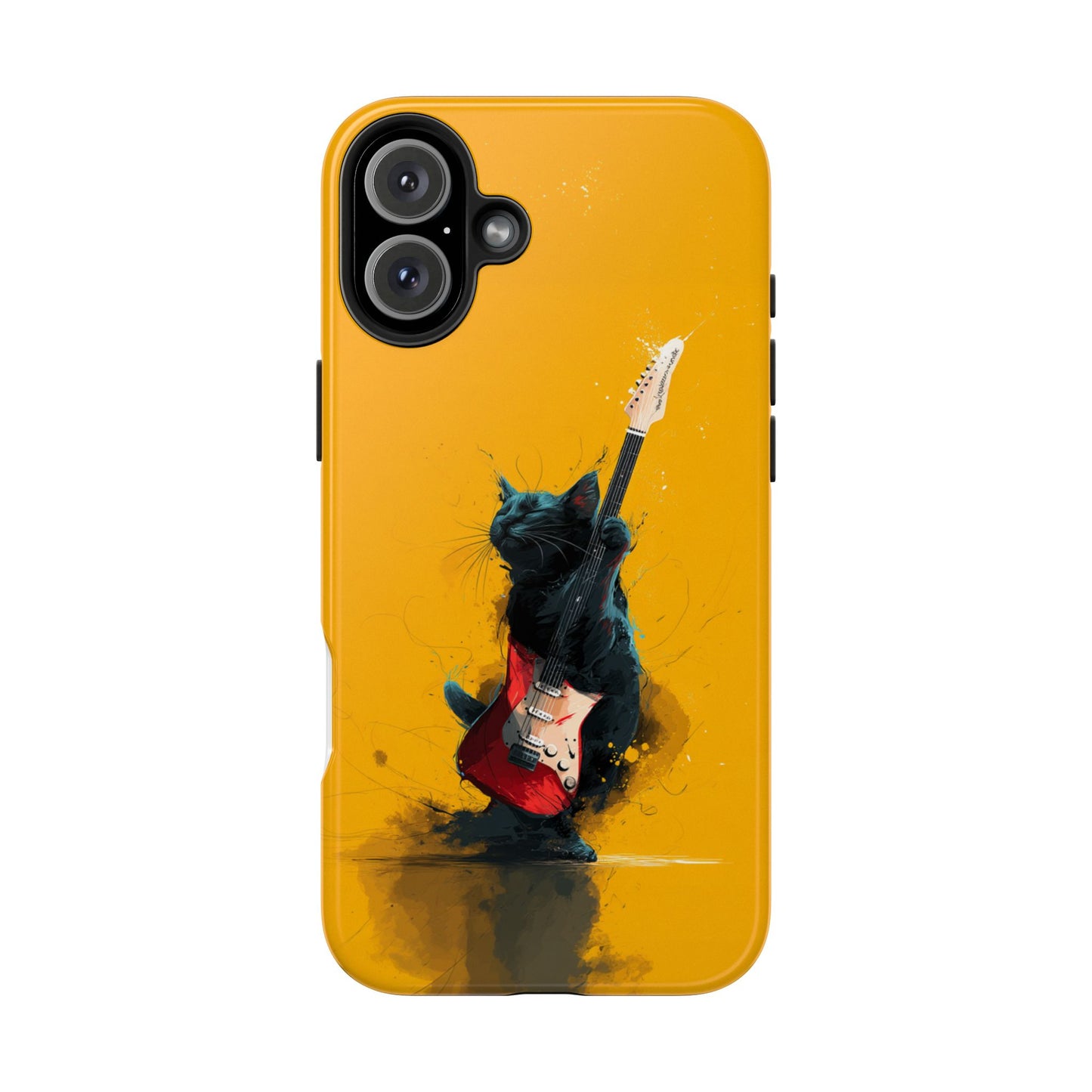 Black Cat Playing Red Guitar Tough Phone Case