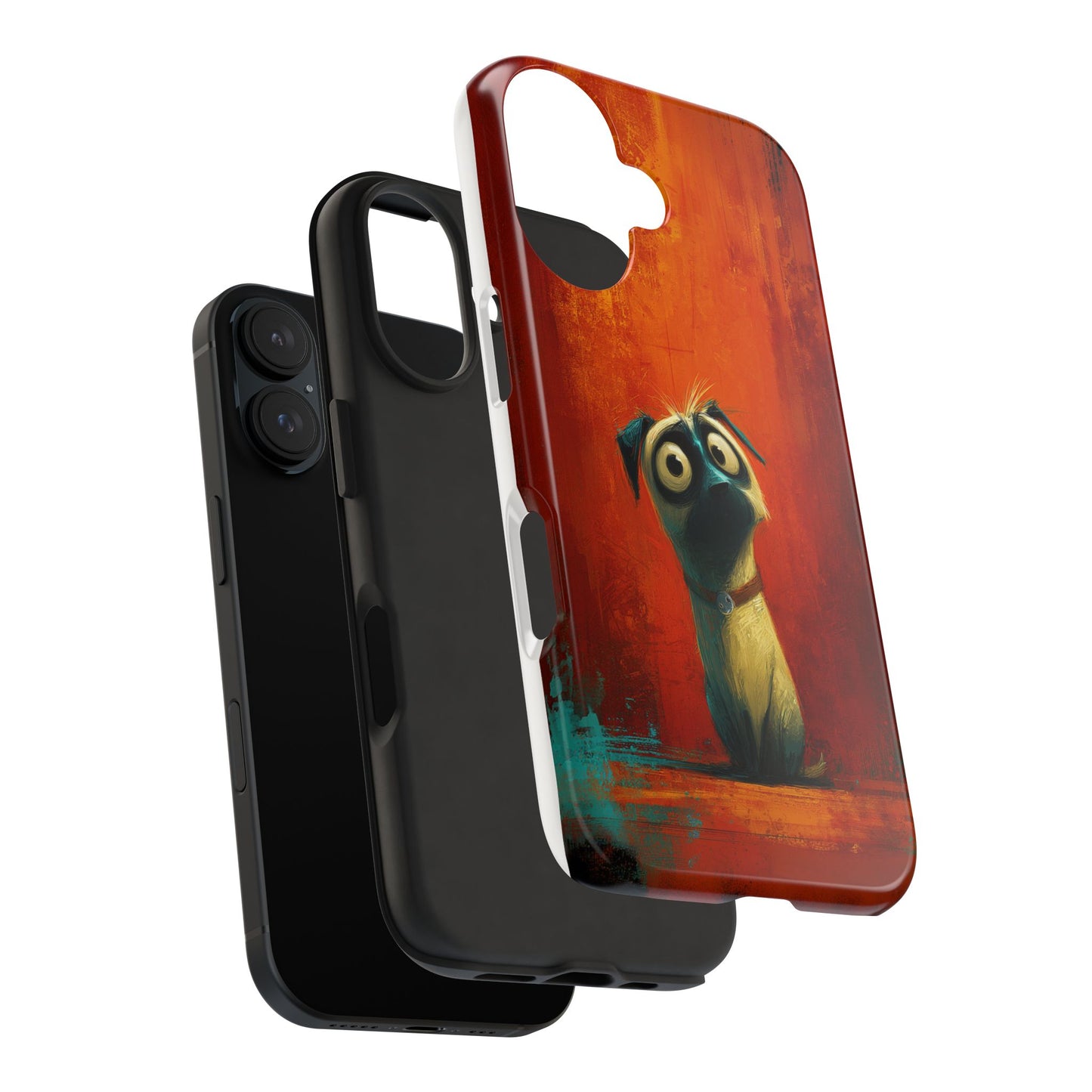 Whimsical Dog Art Tough Phone Case - Durable Protection for Pet Lovers