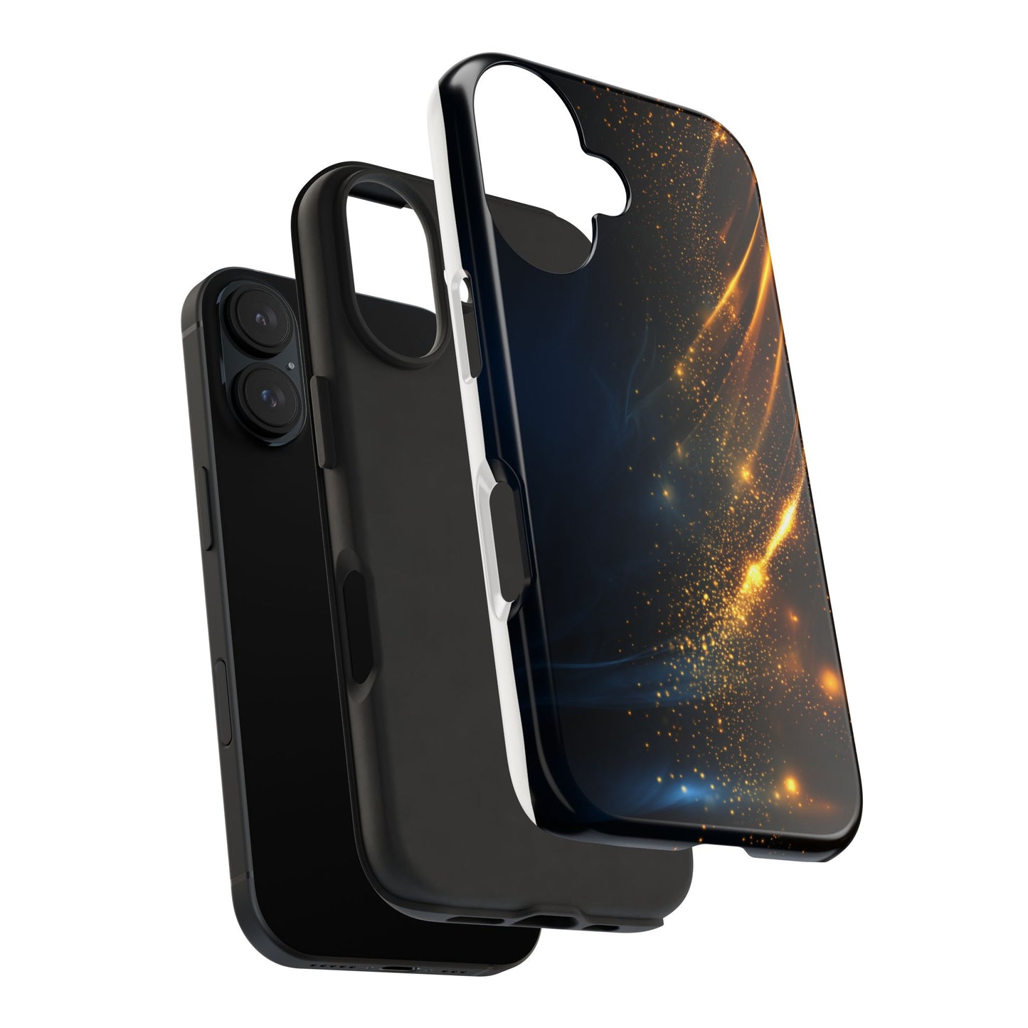 Galaxy Glitter Tough Phone Case - Shockproof Protection for iPhone