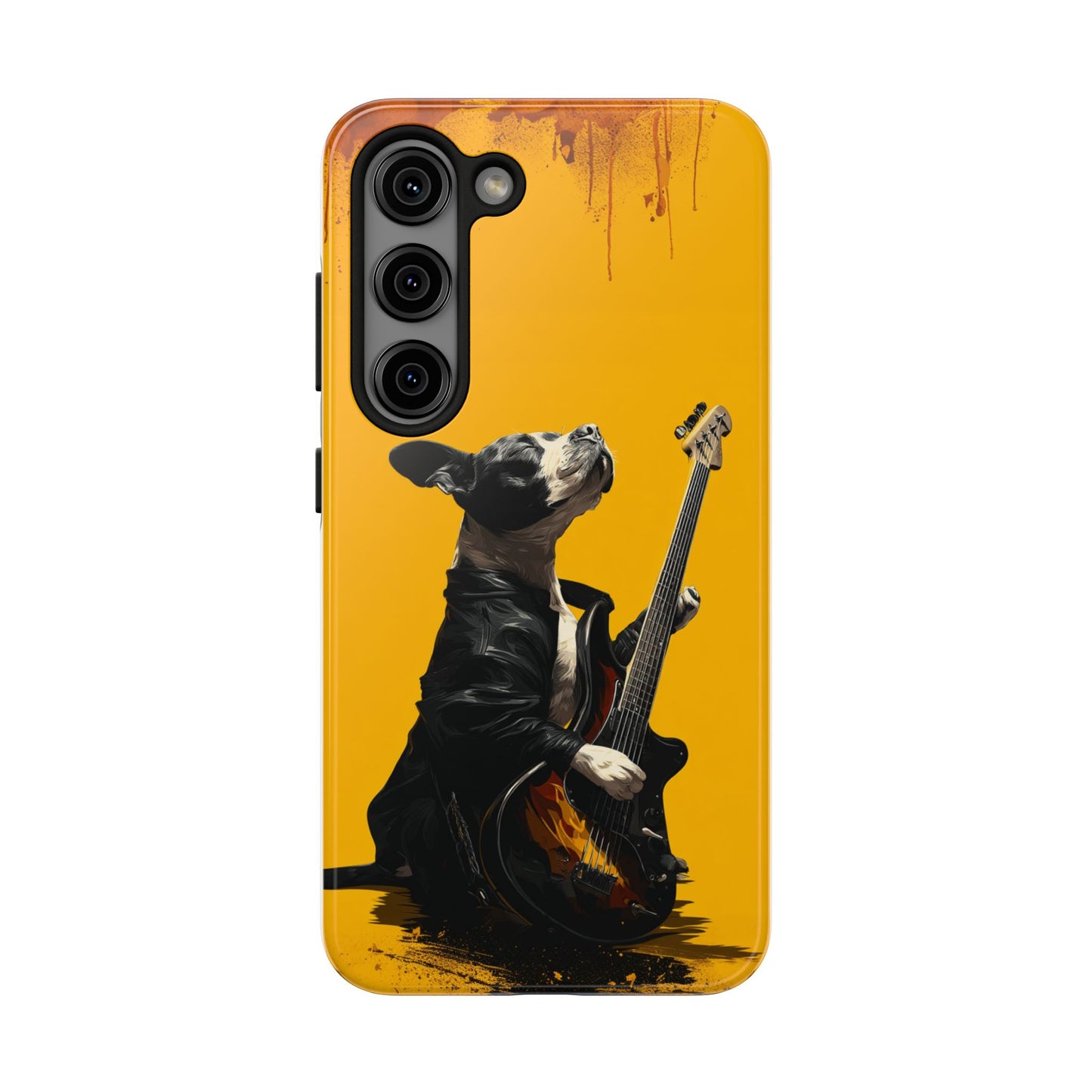 Rock Star Dog with Guitar Tough Phone Case – Wearable Art for Pet & Music Enthusiasts