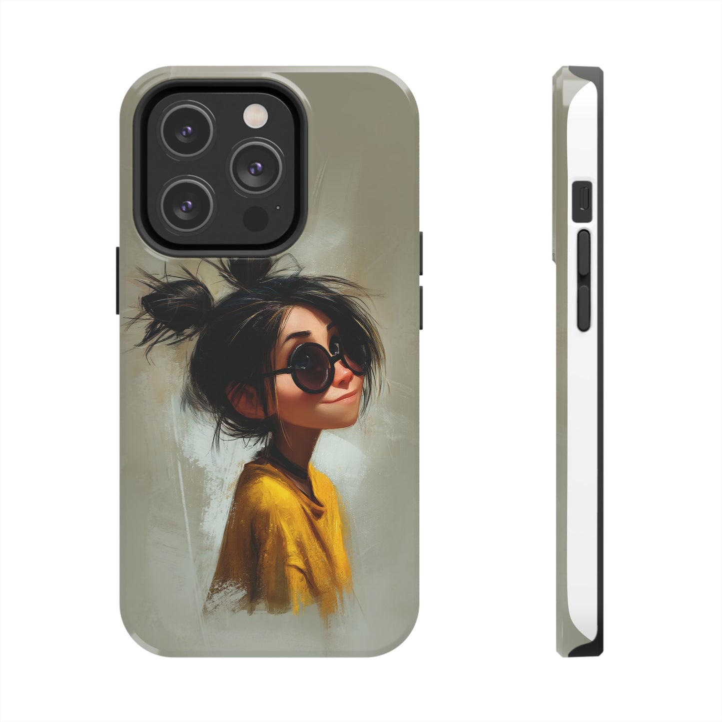 Trendy Tough Phone Case – Stylish Illustrated Girl Design for Fashion Lovers