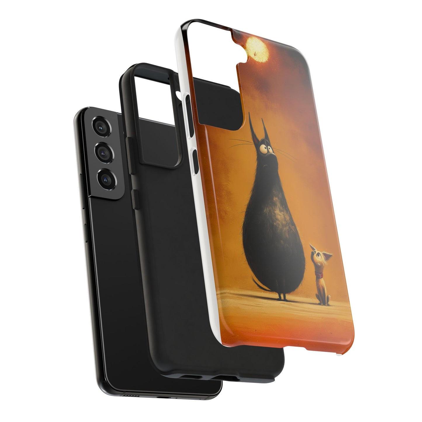 Whimsical Tough Phone Cases - Cat & Dog Design
