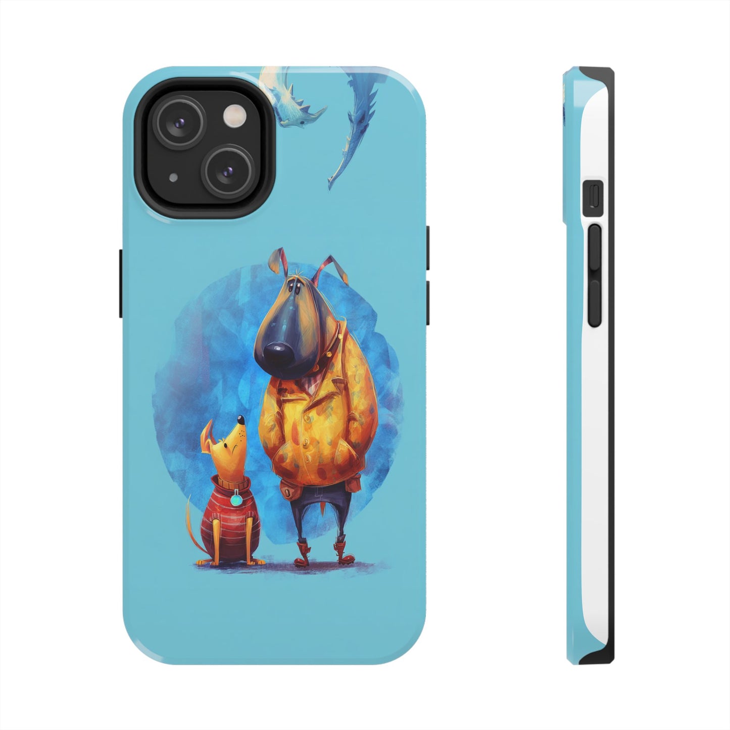 Whimsical Dog-Themed Tough Phone Case for Pet Lovers