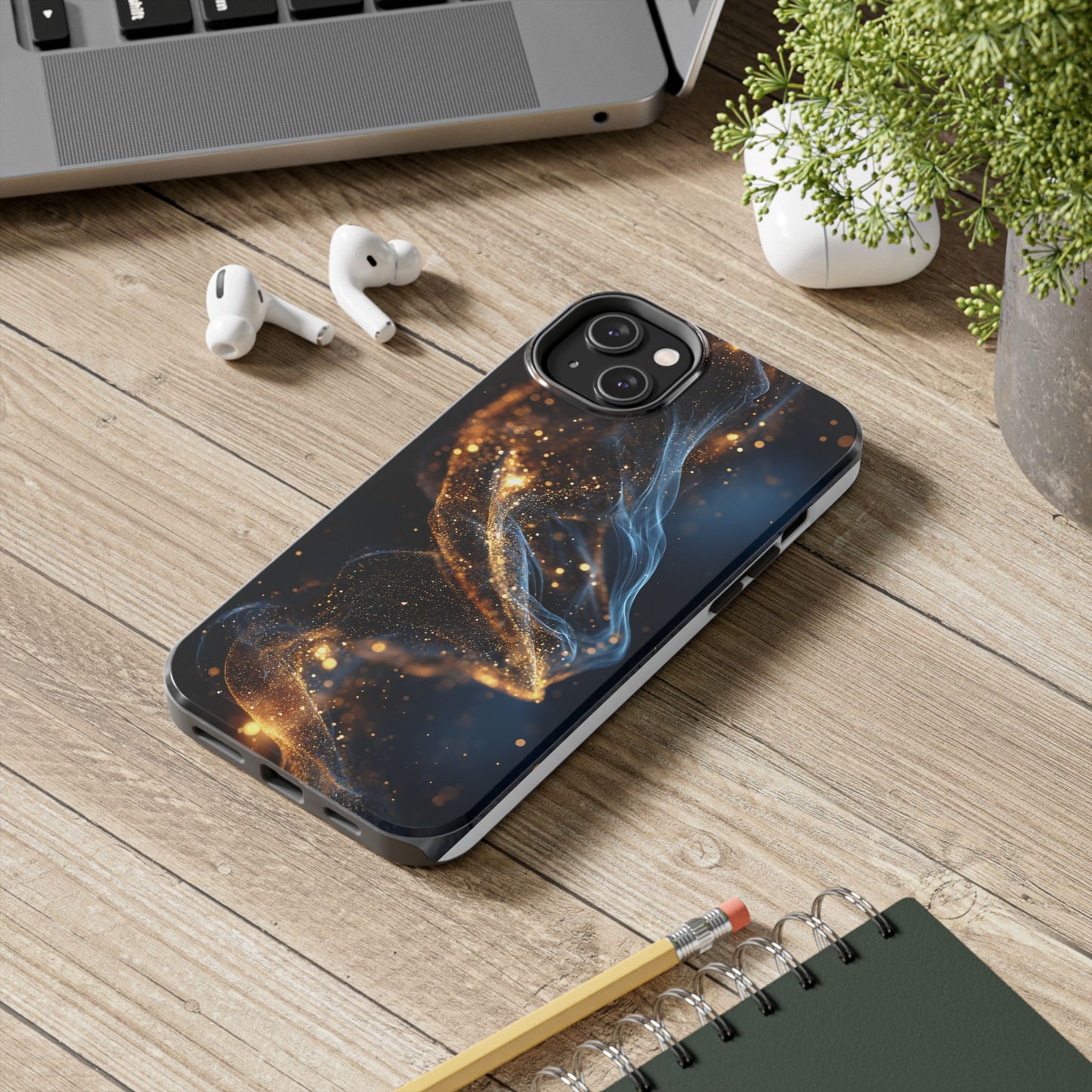Elegant Gold Swirl Tough Phone Case – Durable & Stylish Protection for Your Device