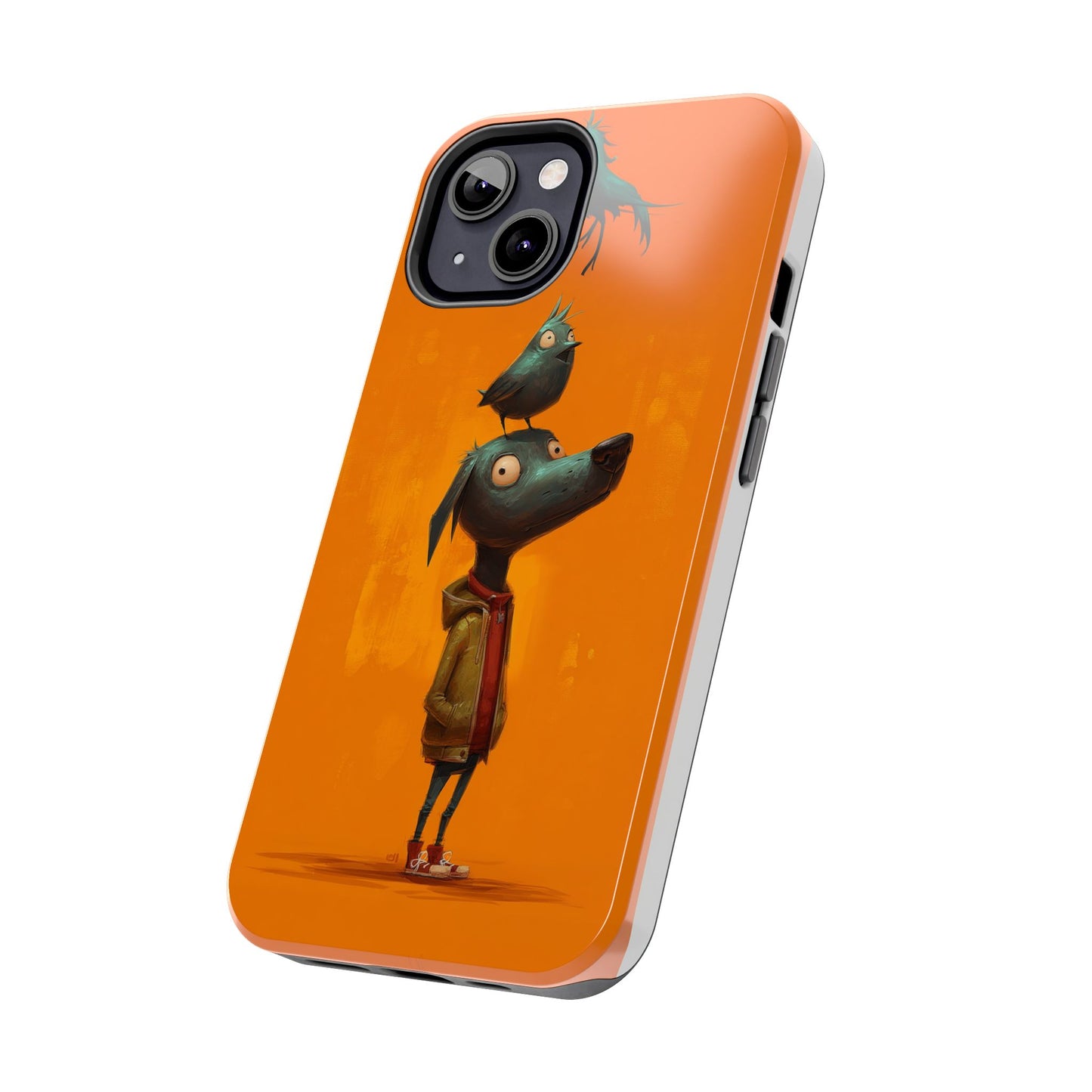 Fun Dog & Bird Tough Phone Cases - Quirky Animal Art for Pet Lovers
