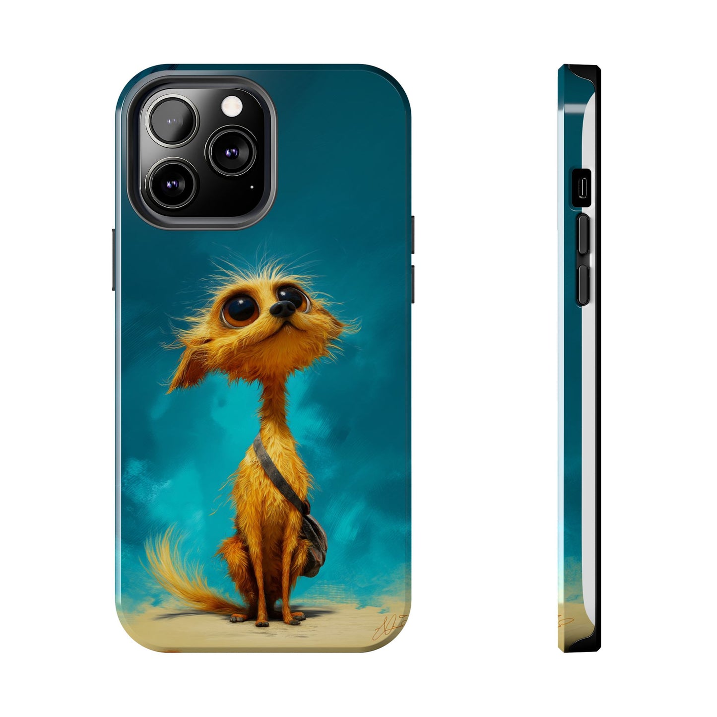 Whimsical Dog Art Tough Phone Case - Durable and Stylish Protection for Pet Lovers