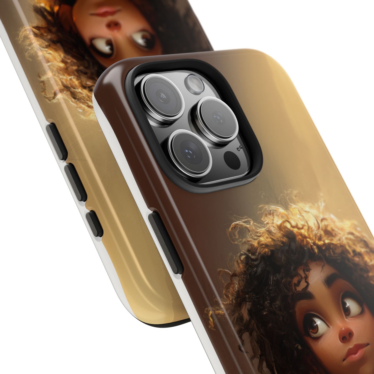 Artistic Tough Phone Case with Whimsical Character Design