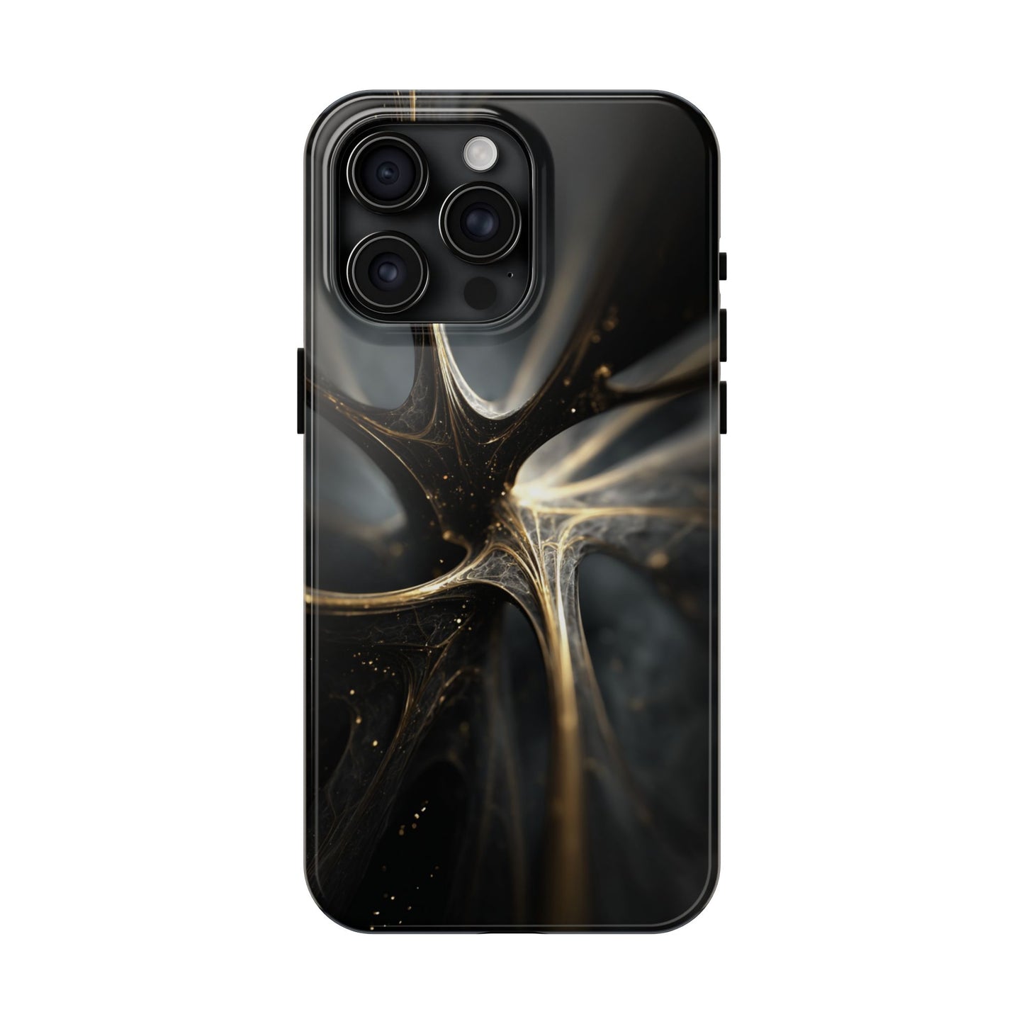 Elegant Tough Phone Case with Abstract Metallic Design