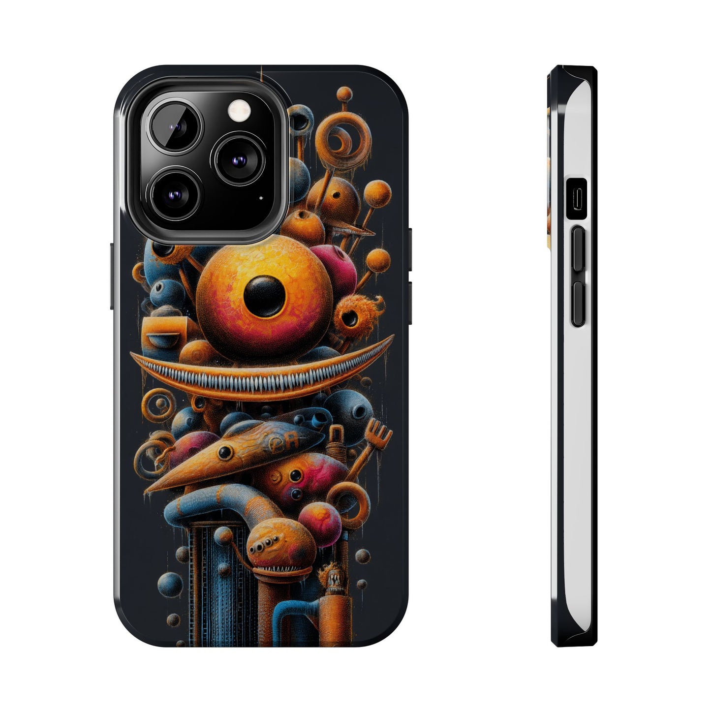Unique Tough Phone Case with Abstract Art Design