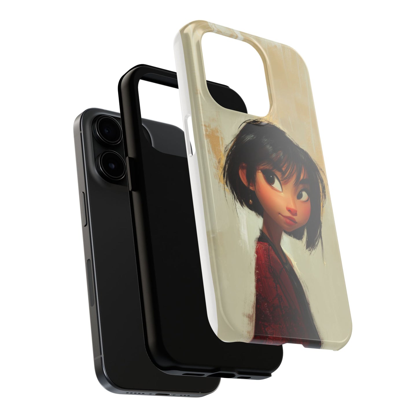 Artistic Tough Phone Case - Cute Character Design for Kids and Teens