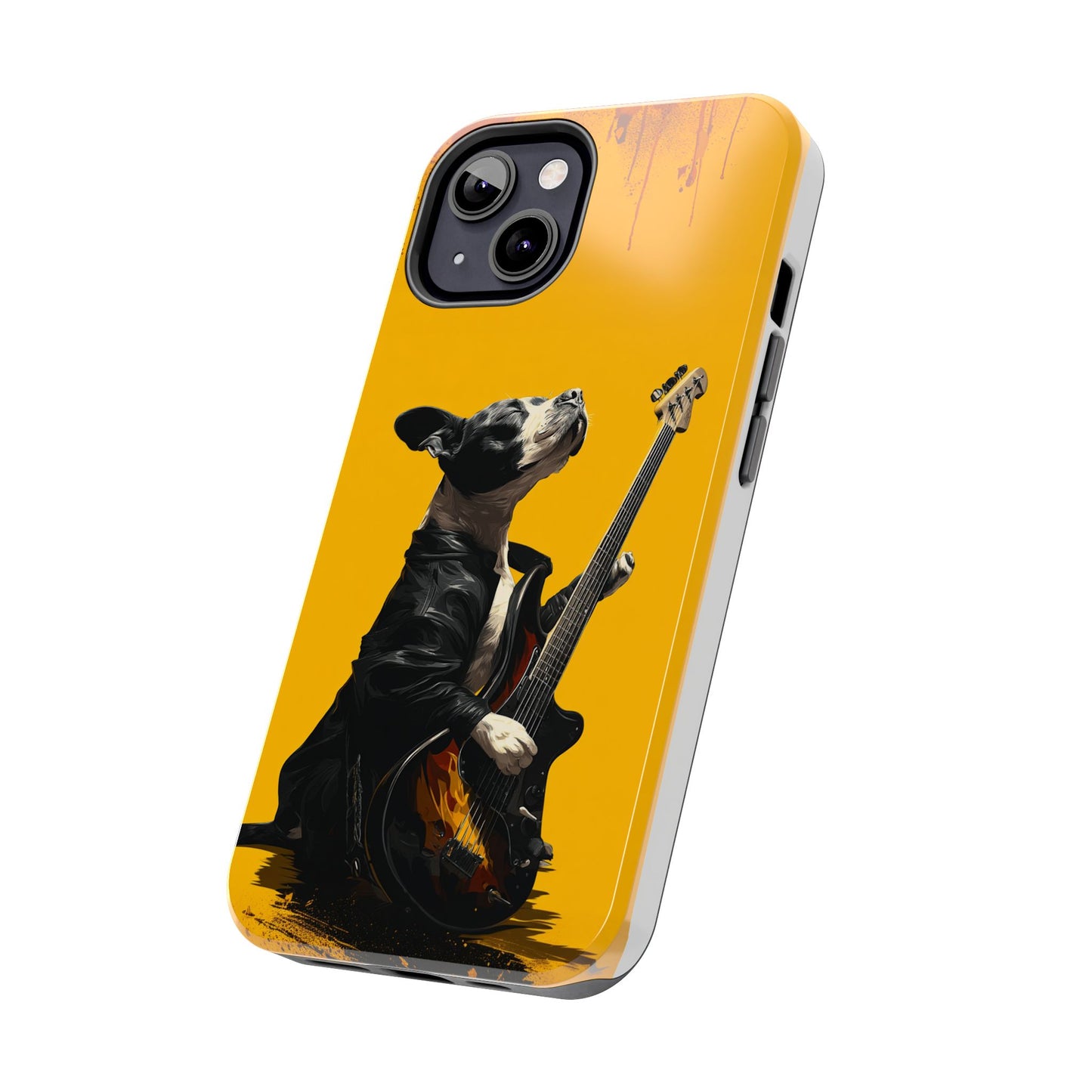 Rock Star Dog with Guitar Tough Phone Case – Wearable Art for Pet & Music Enthusiasts