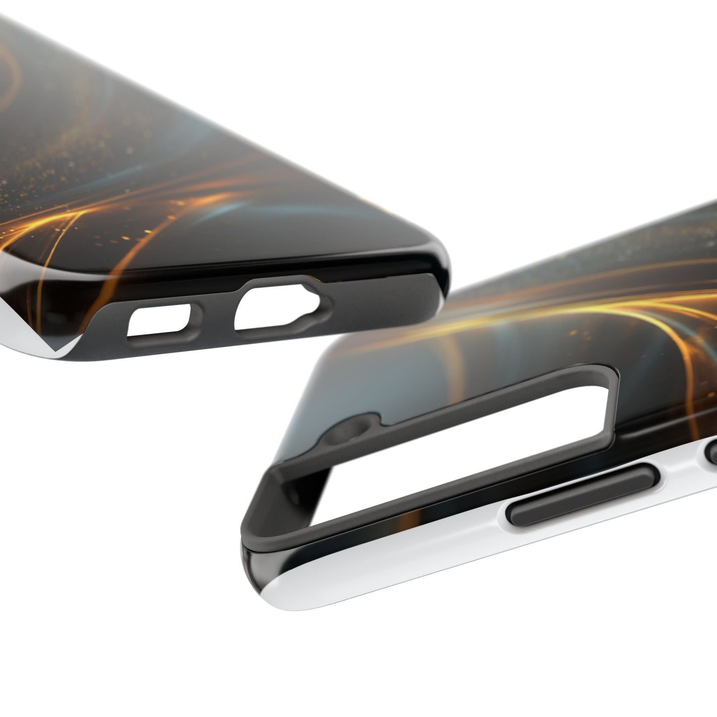 Elegant Tough Phone Case with Glittering Waves Design
