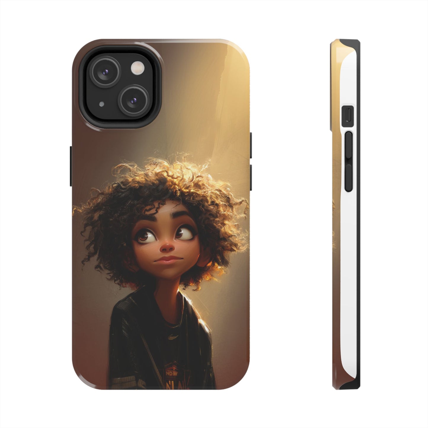 Artistic Tough Phone Case with Whimsical Character Design