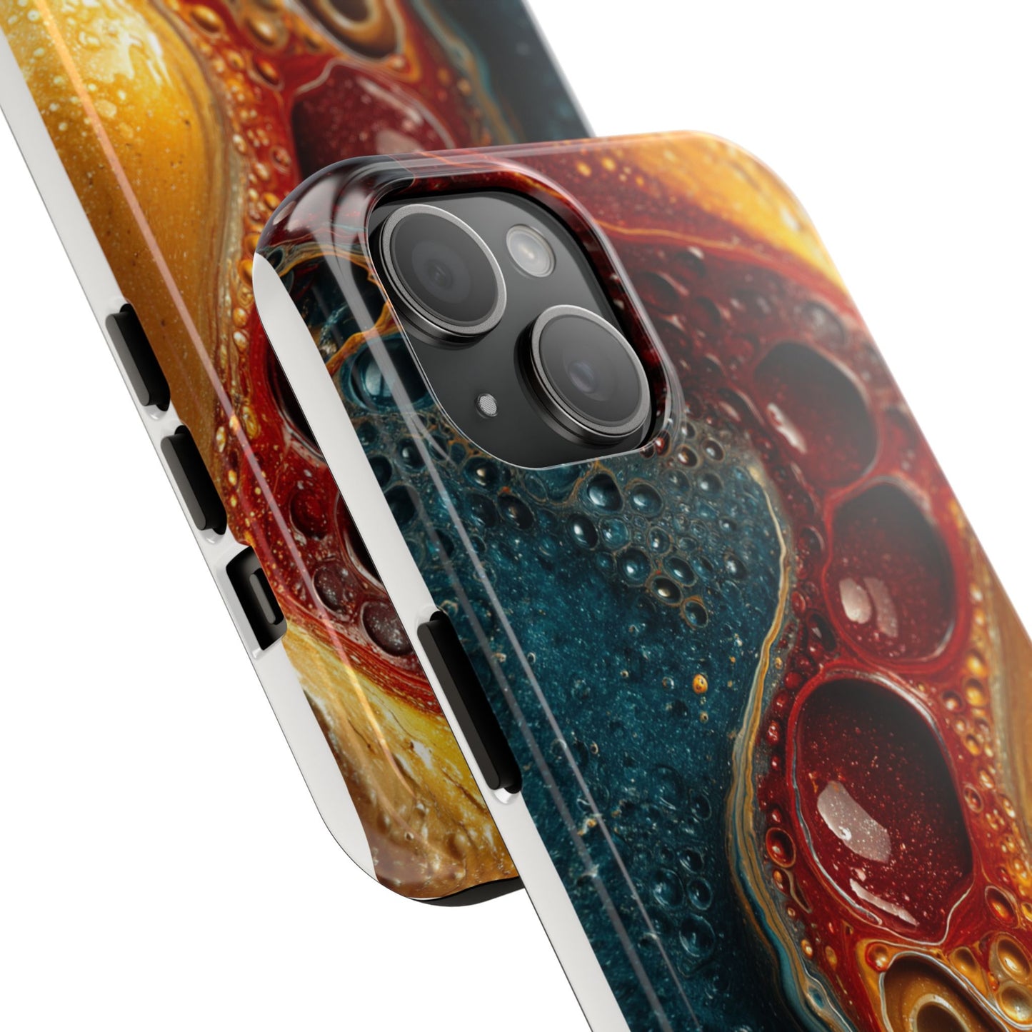 Artistic Tough Phone Case - Vibrant Fluid Design