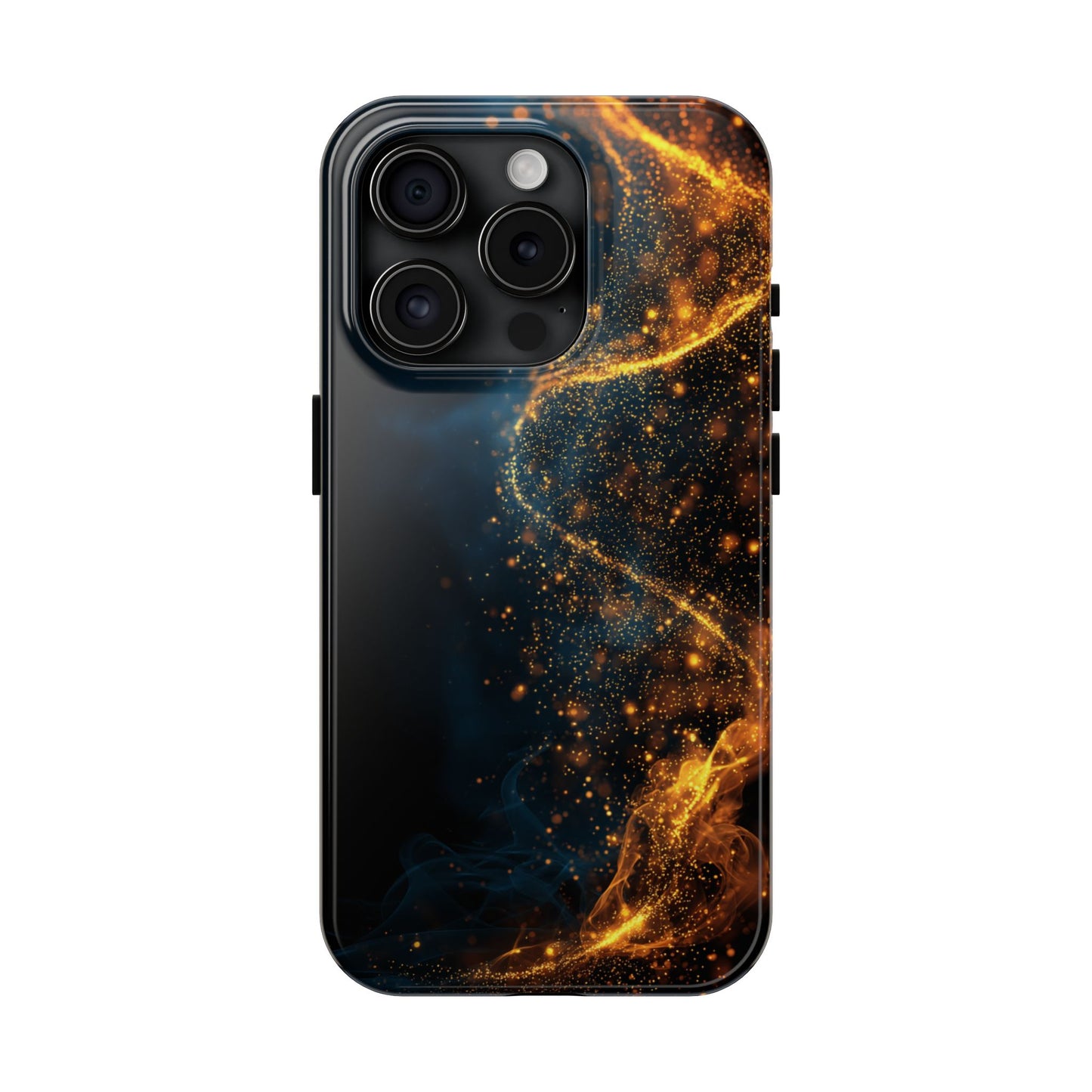 Sleek Tough Phone Cases with Abstract Gold and Blue Design