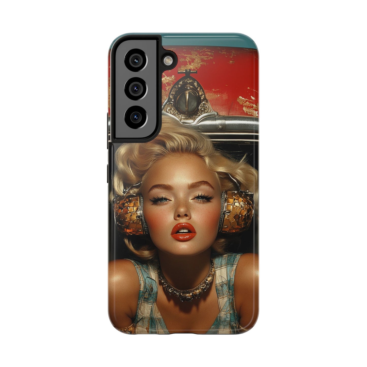 Retro Glam Tough Phone Case - Stylish Protection for Music Lovers