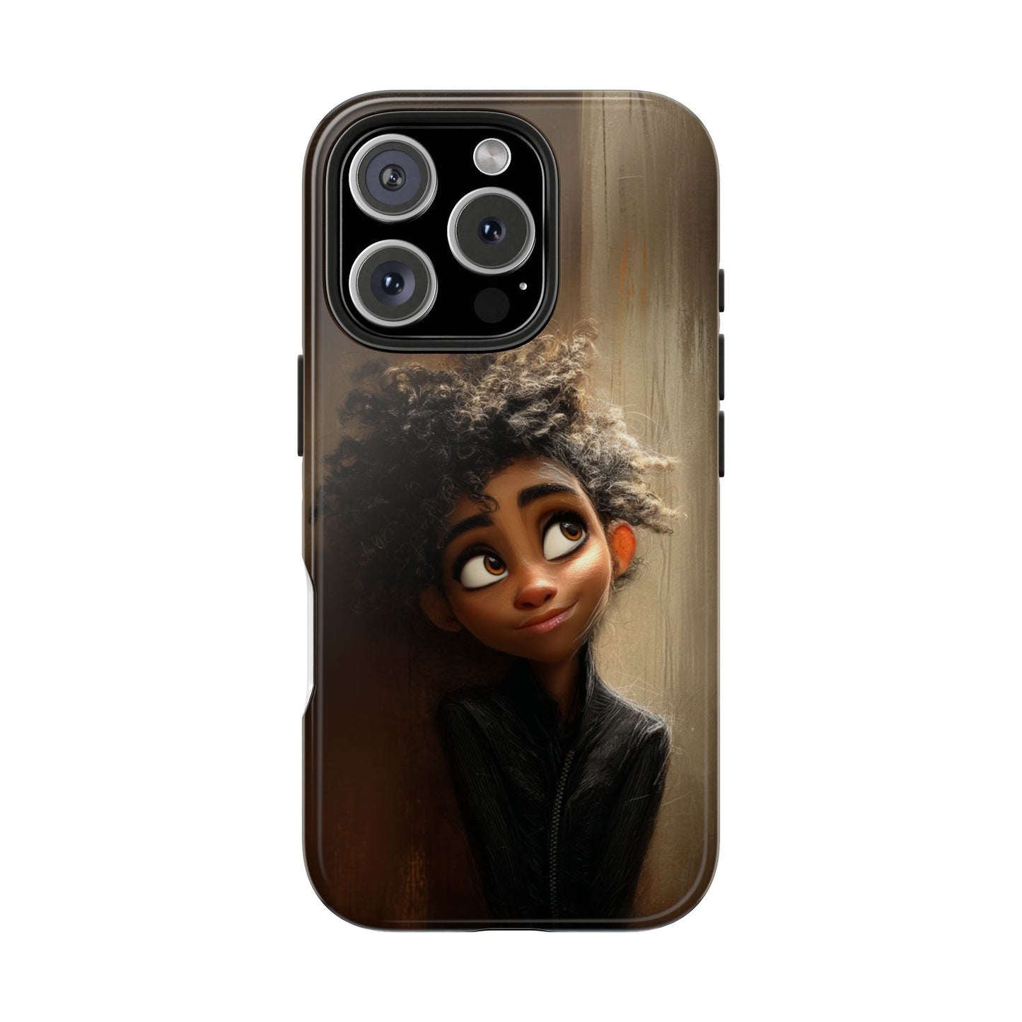 Stylish Tough Phone Case - Artistic Character Design for Teens