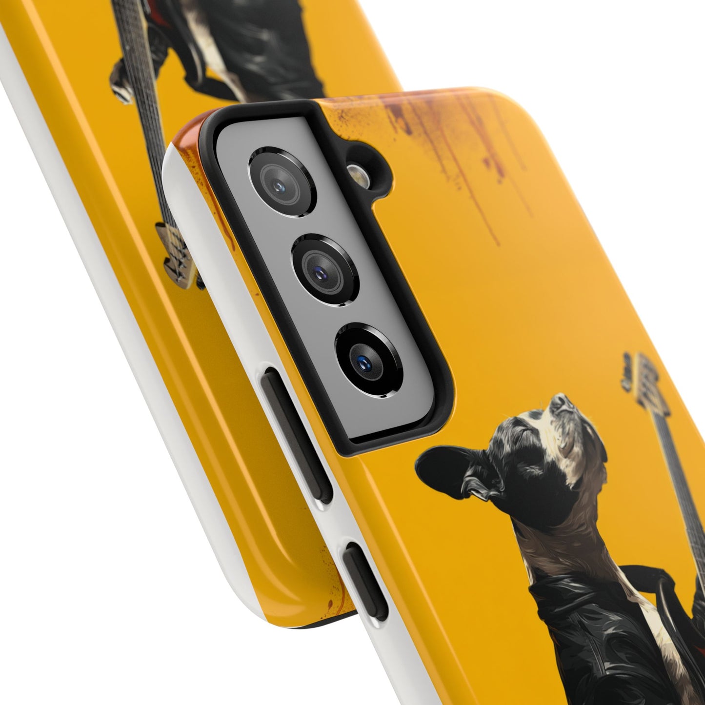 Rock Star Dog with Guitar Tough Phone Case – Wearable Art for Pet & Music Enthusiasts