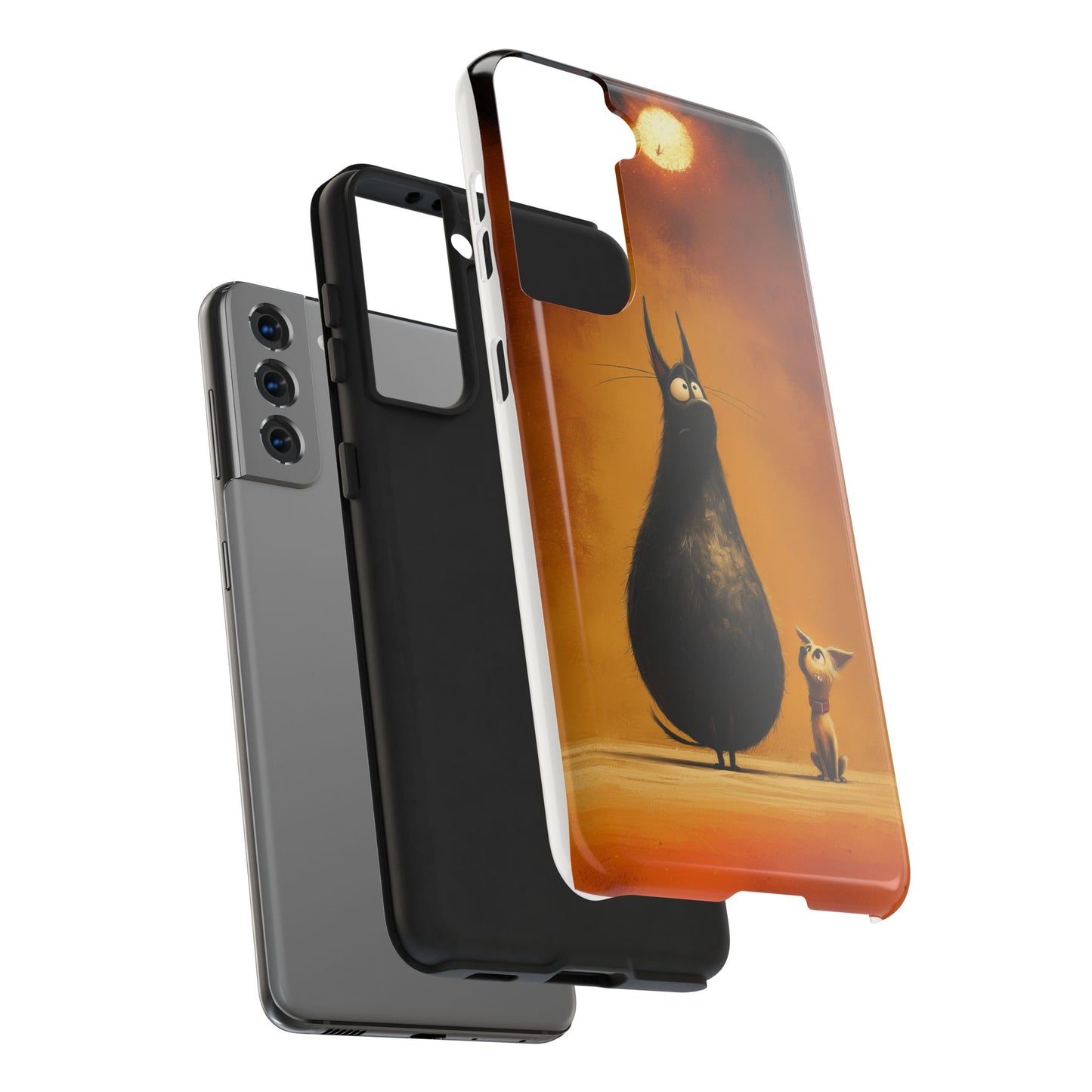 Whimsical Tough Phone Cases - Cat & Dog Design